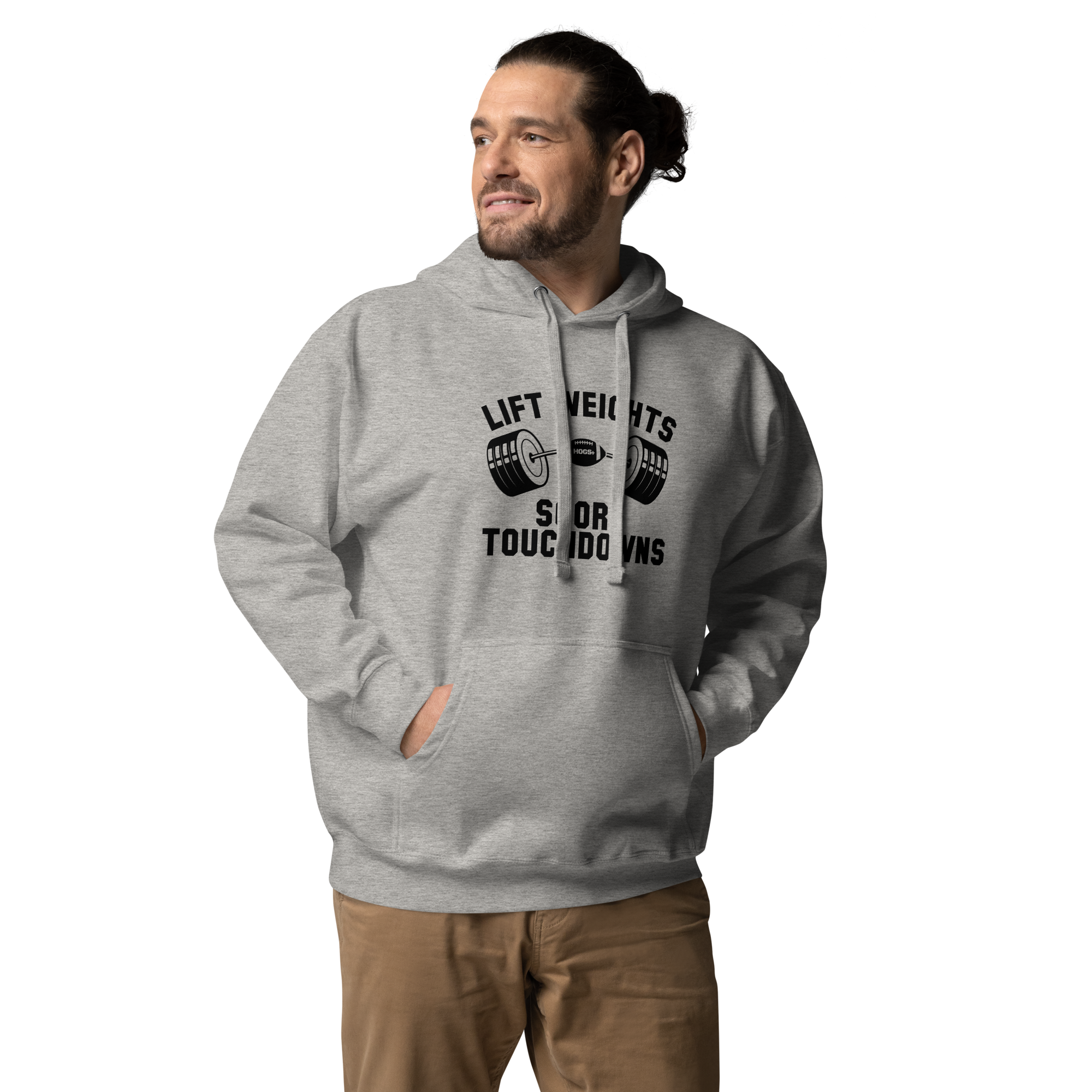 Hogs+ Lift Weights Score Touchdowns Unisex Hoodie