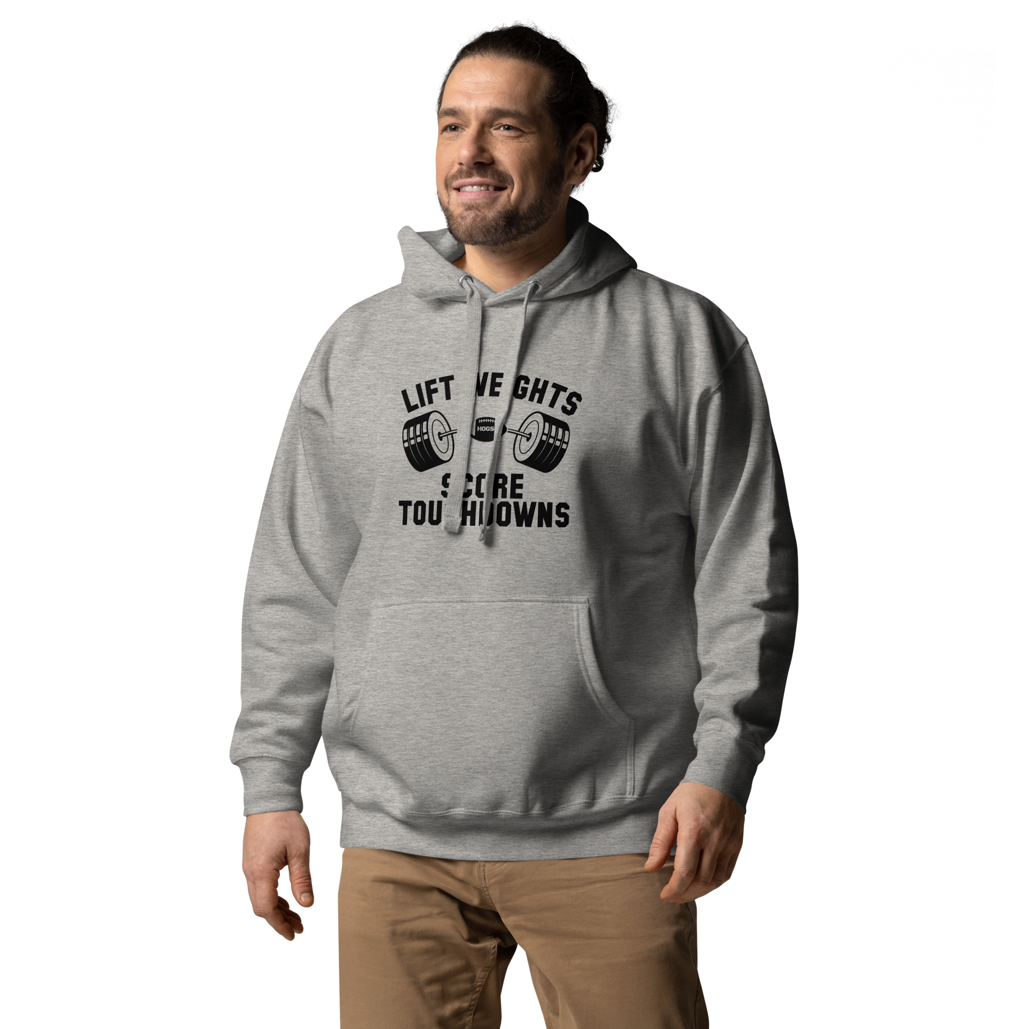 Hogs+ Lift Weights Score Touchdowns Unisex Hoodie