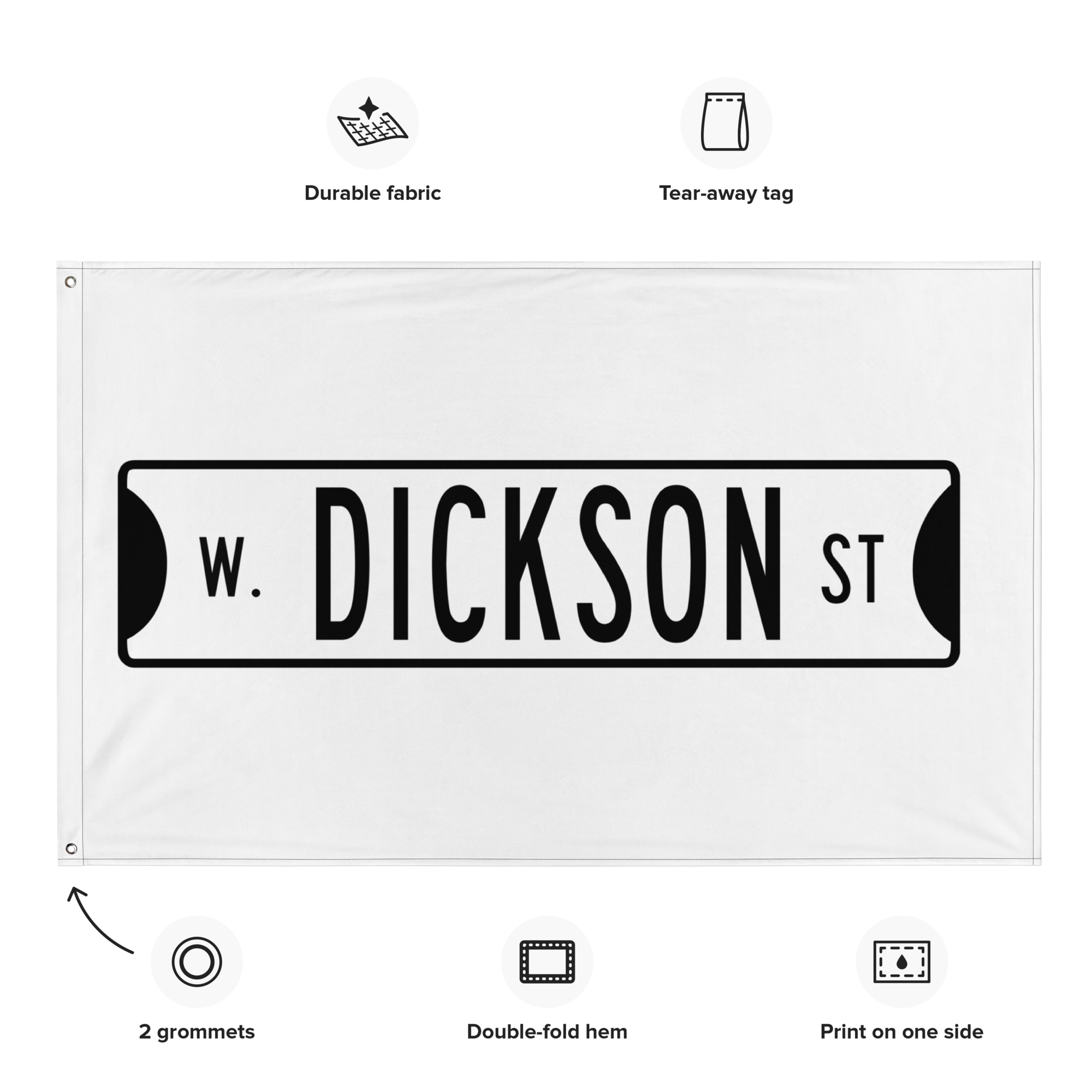 Retro Dickson Street Sign Flag
