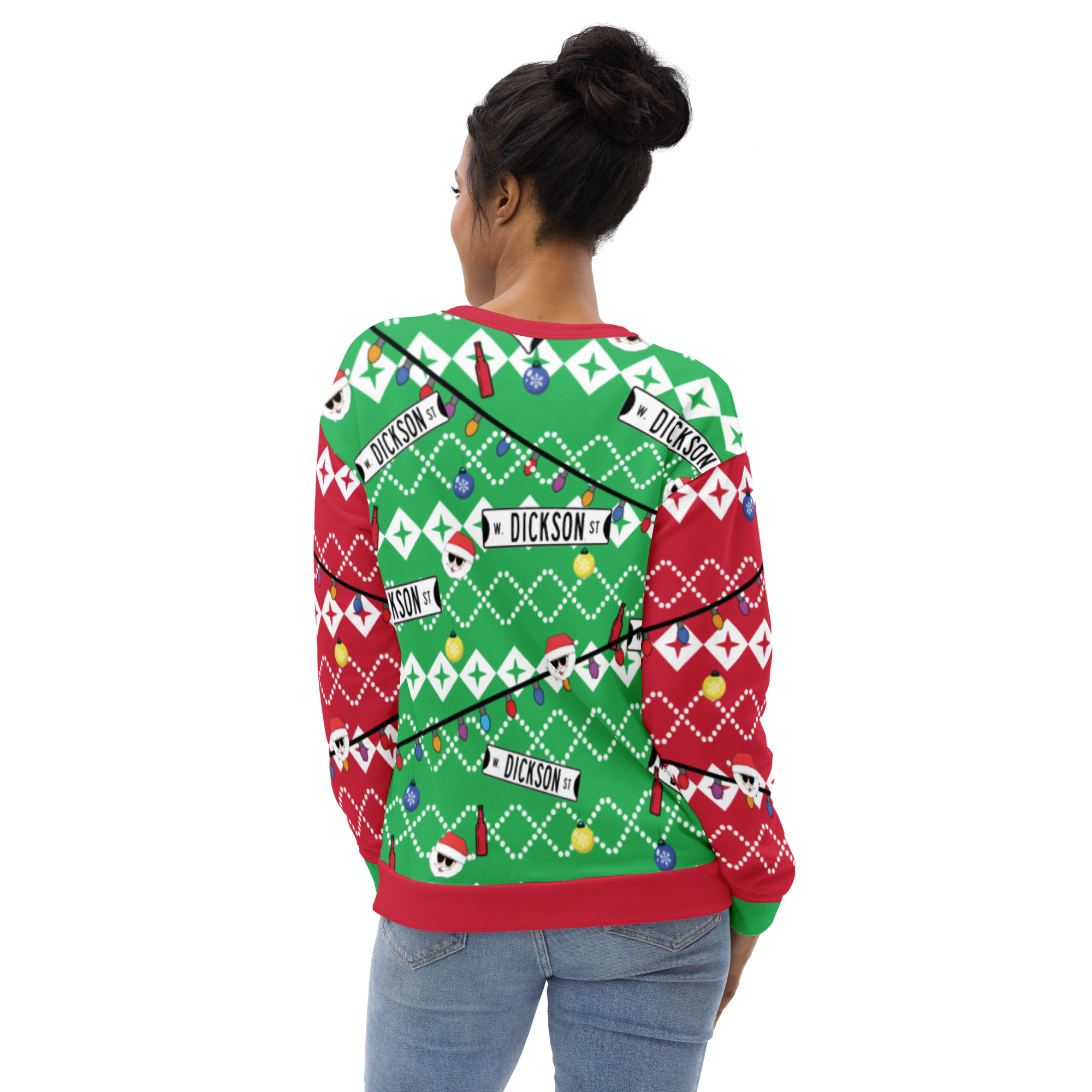 Retro Dickson Street Sign Ugly Sweatshirt