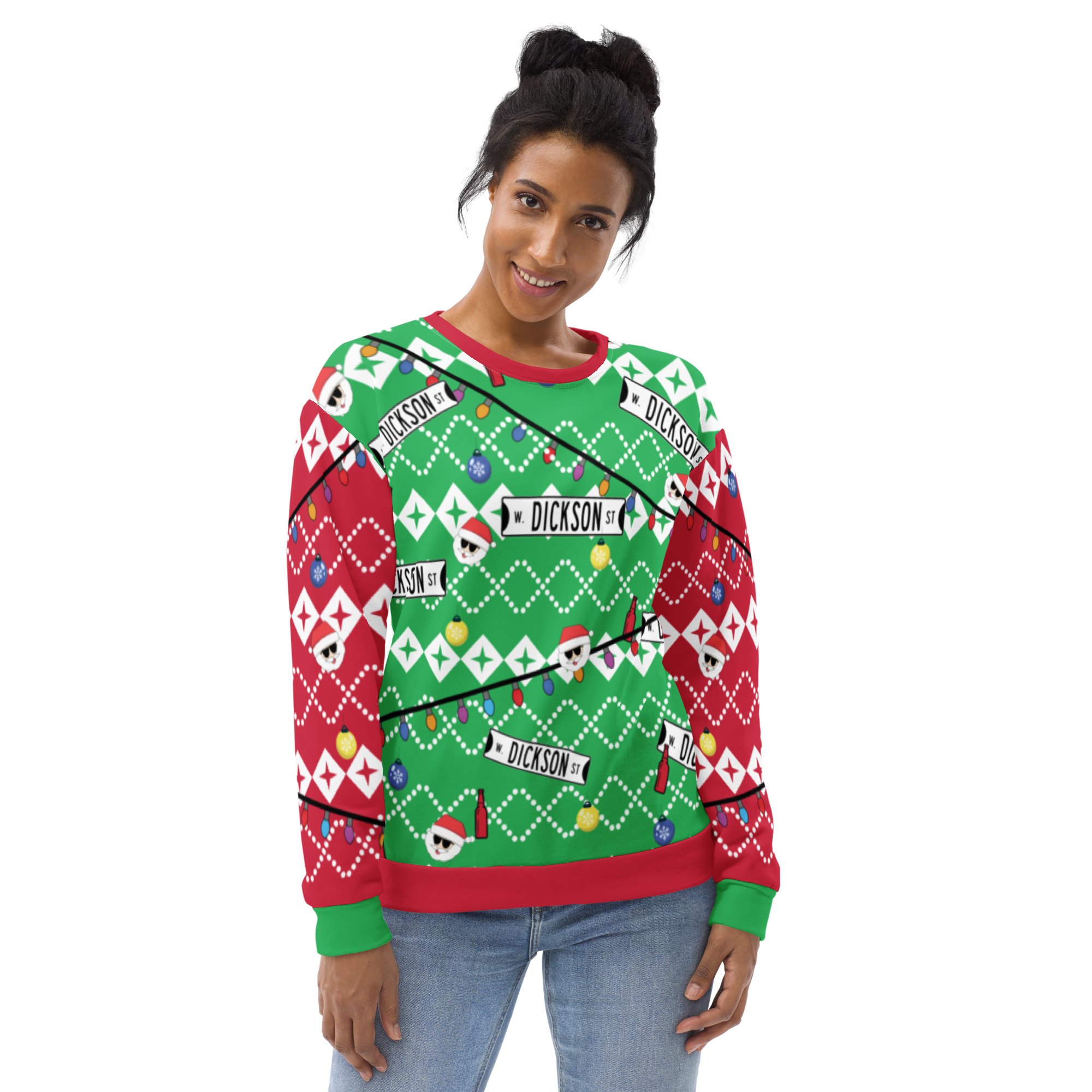 Retro Dickson Street Sign Ugly Sweatshirt
