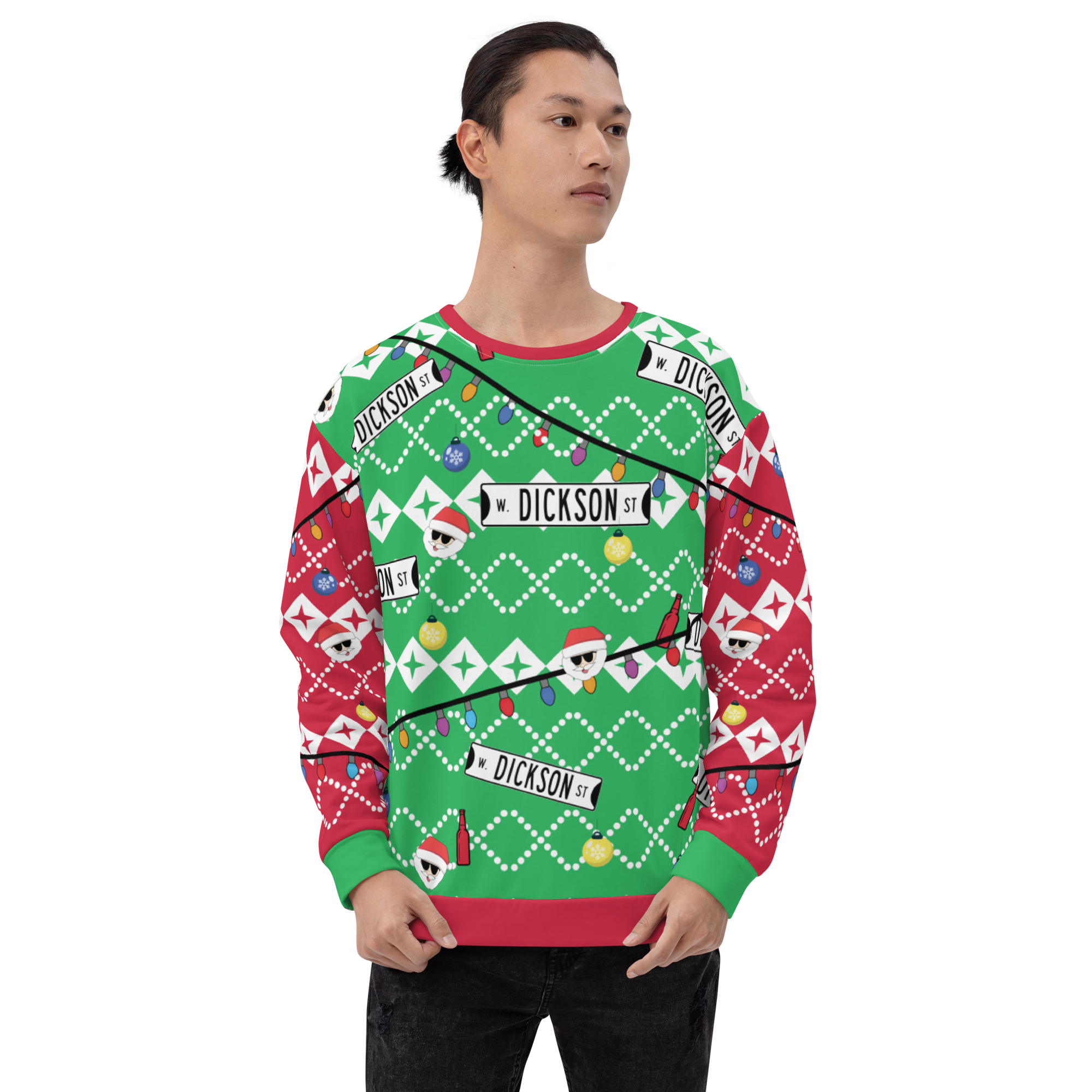 Retro Dickson Street Sign Ugly Sweatshirt
