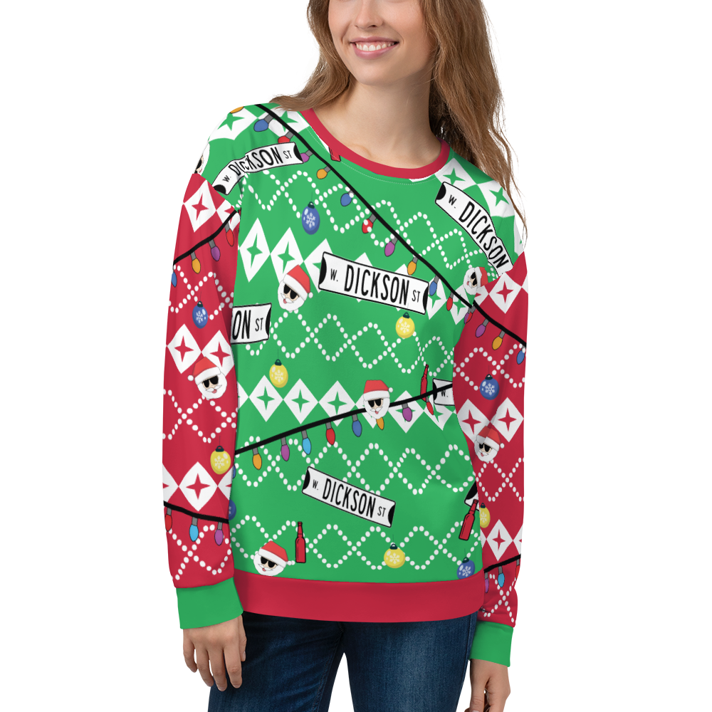 Retro Dickson Street Sign Ugly Sweatshirt