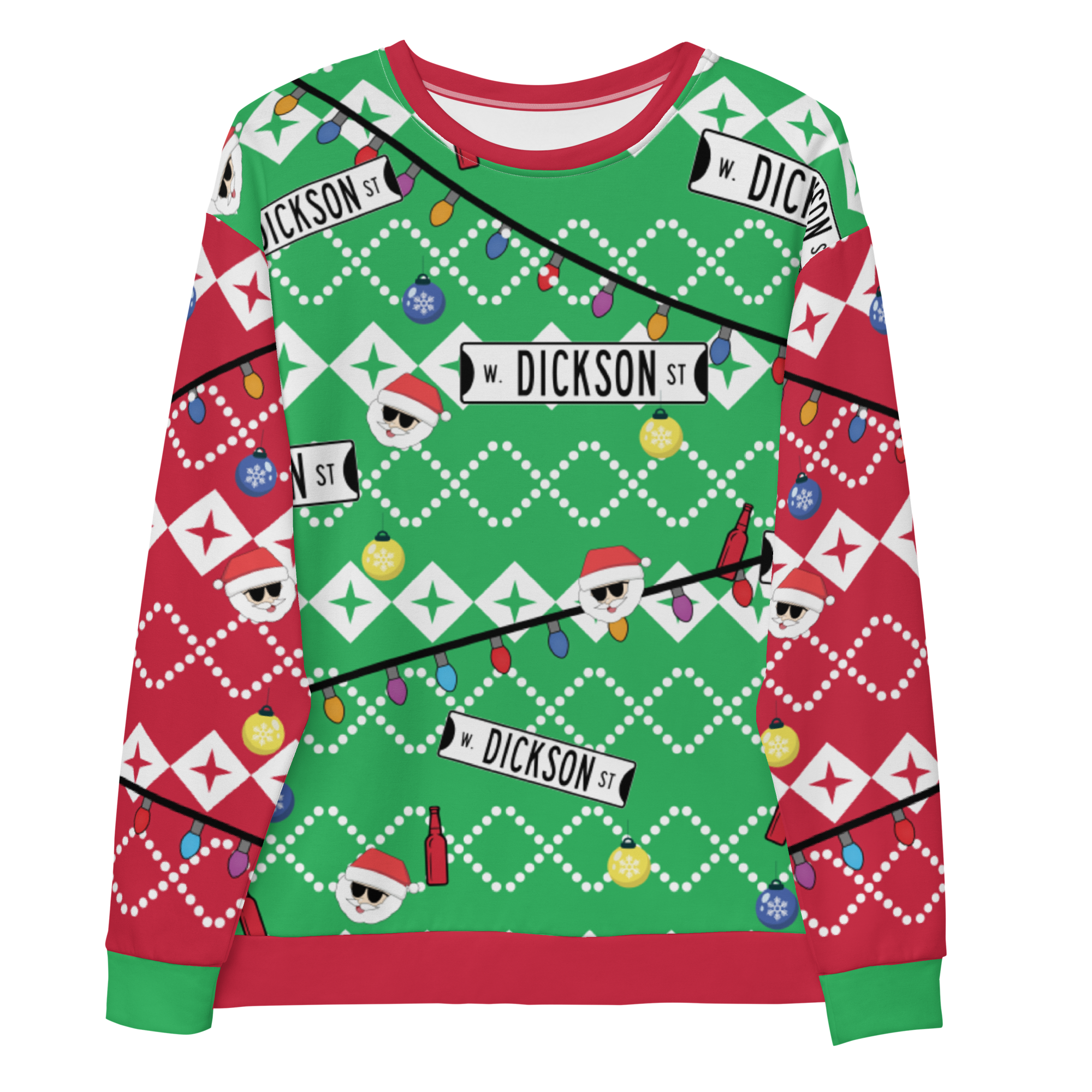 Retro Dickson Street Sign Ugly Sweatshirt