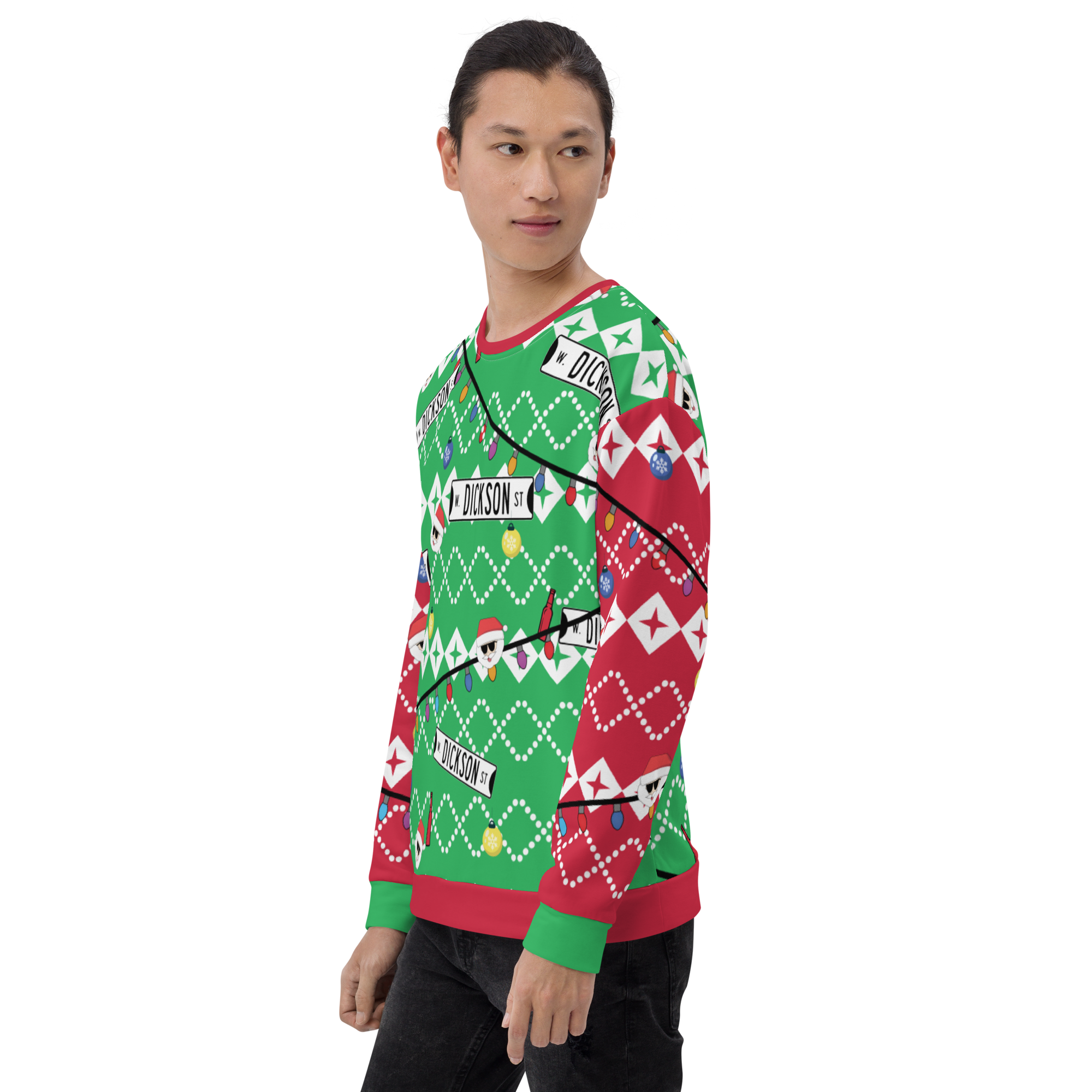 Retro Dickson Street Sign Ugly Sweatshirt