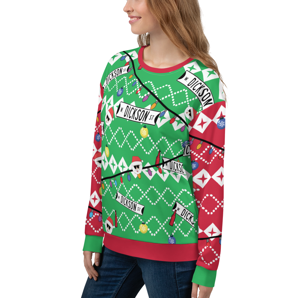 Retro Dickson Street Sign Ugly Sweatshirt