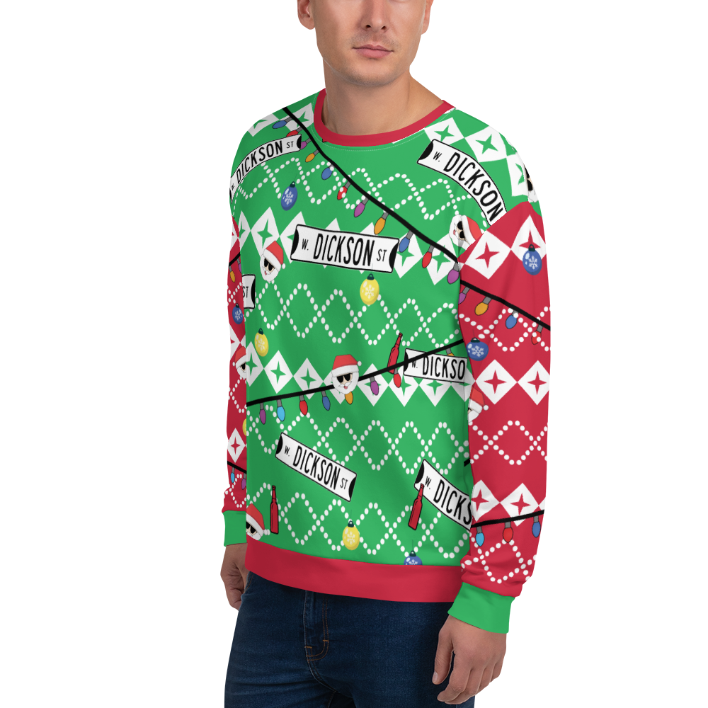 Retro Dickson Street Sign Ugly Sweatshirt