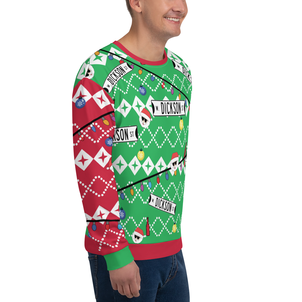 Retro Dickson Street Sign Ugly Sweatshirt