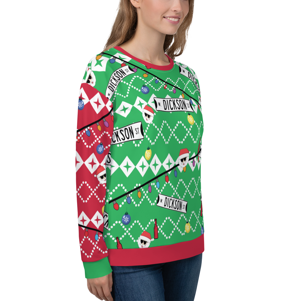 Retro Dickson Street Sign Ugly Sweatshirt