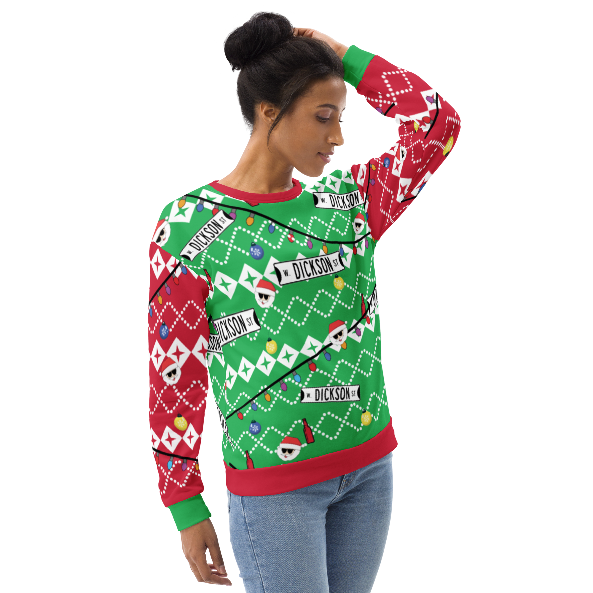 Retro Dickson Street Sign Ugly Sweatshirt