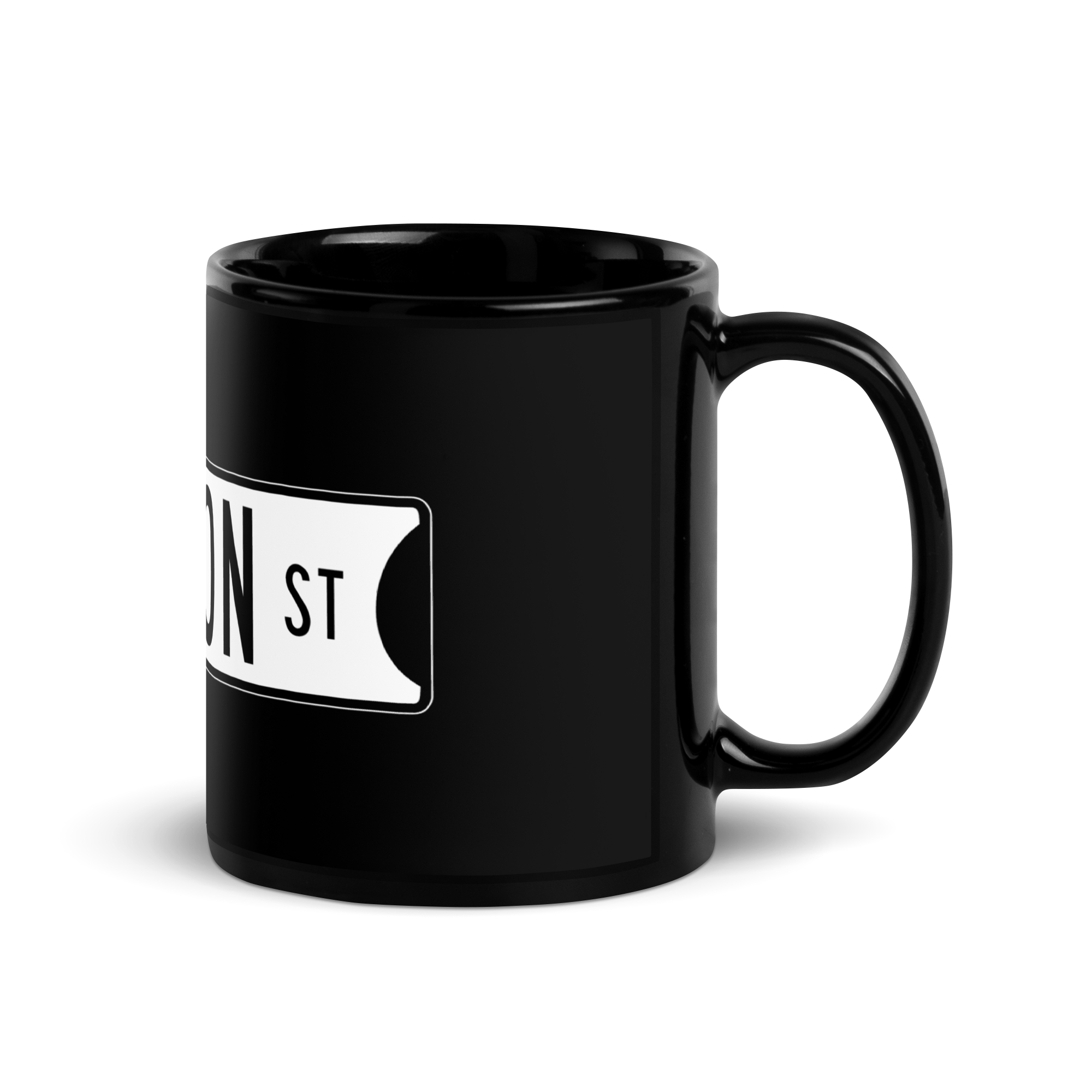 Retro Dickson Street Sign Black Glossy Mug