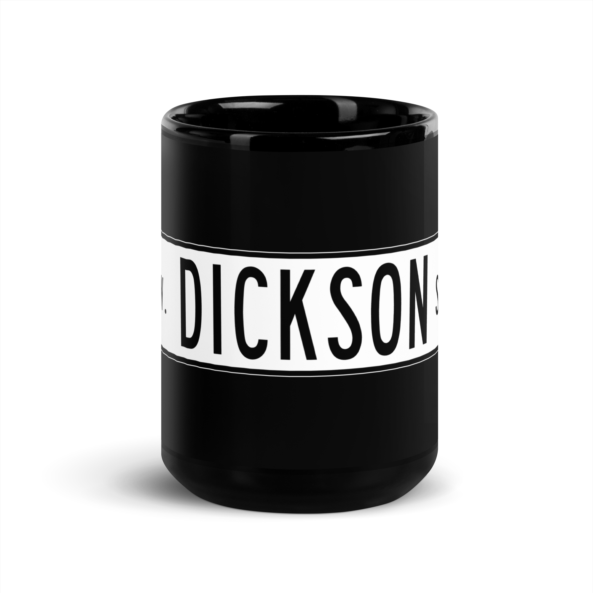 Retro Dickson Street Sign Black Glossy Mug
