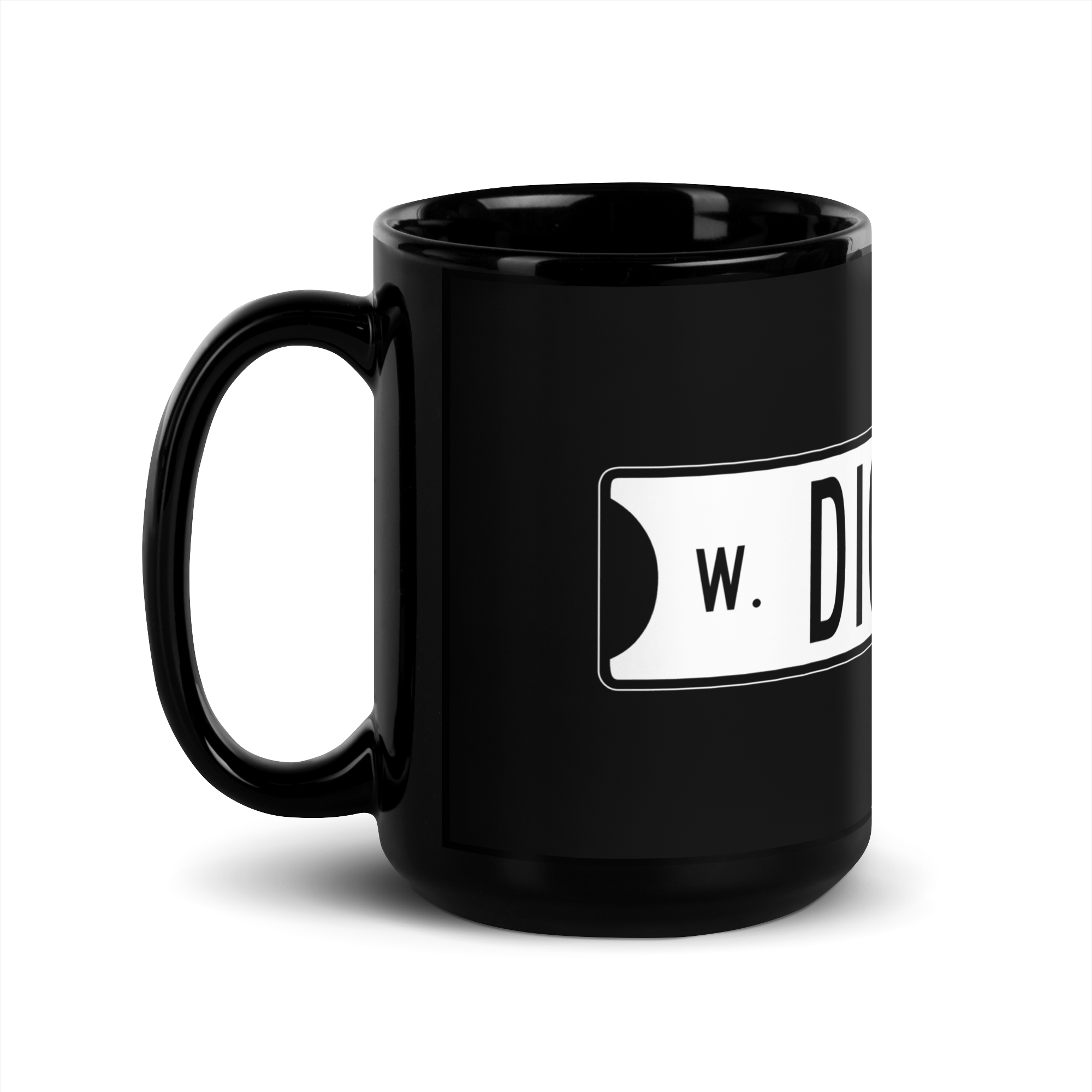 Retro Dickson Street Sign Black Glossy Mug