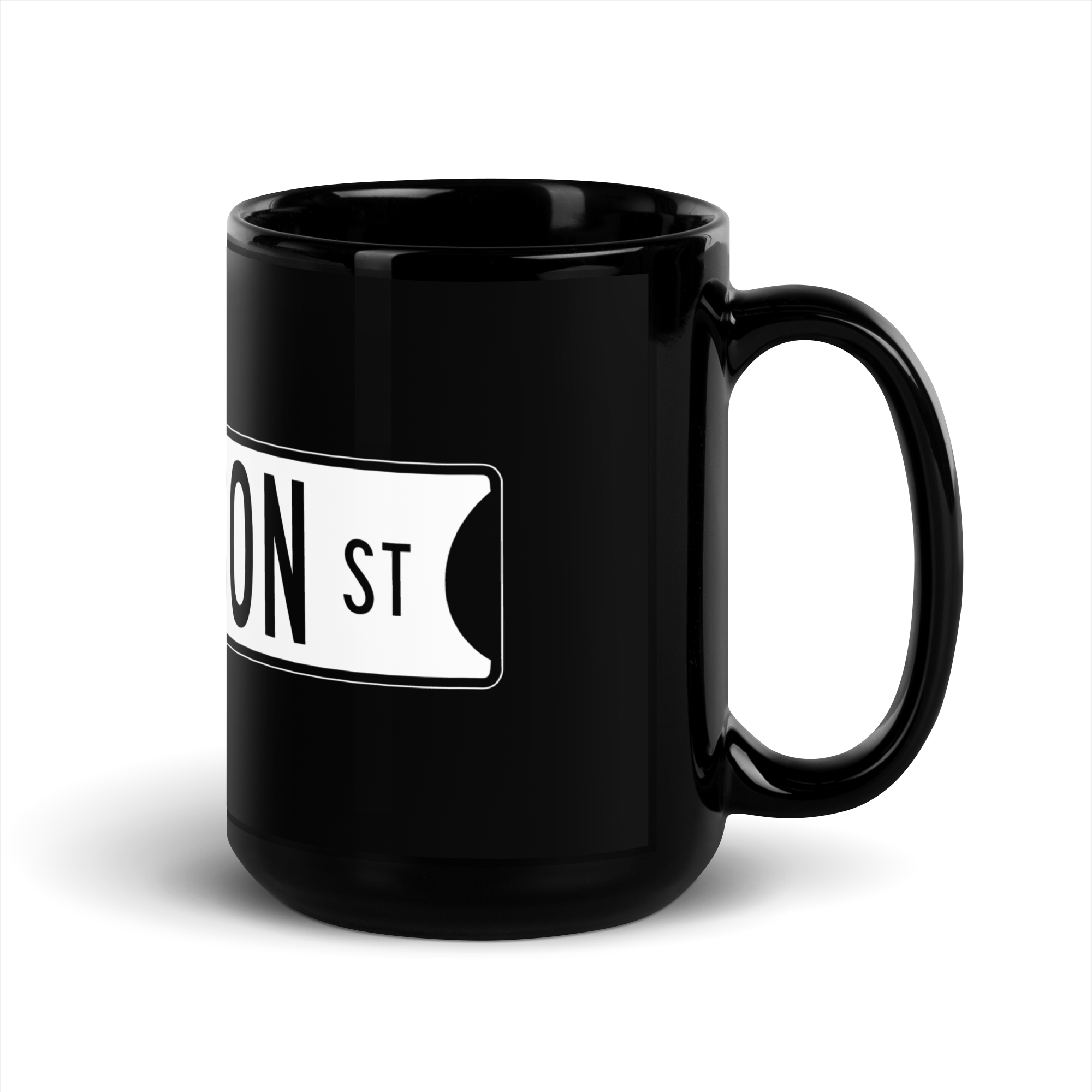 Retro Dickson Street Sign Black Glossy Mug