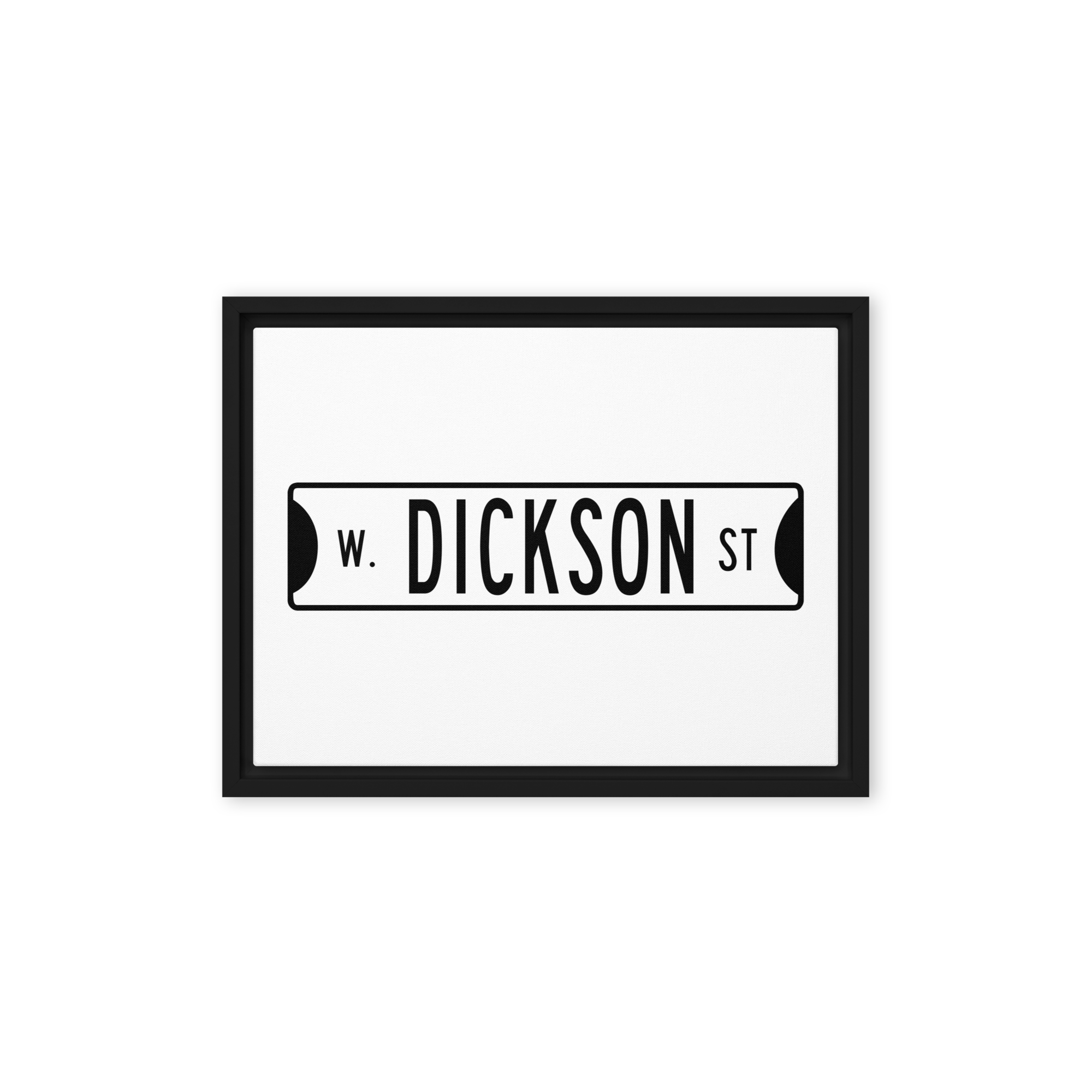 Retro Dickson Street Sign Framed canvas