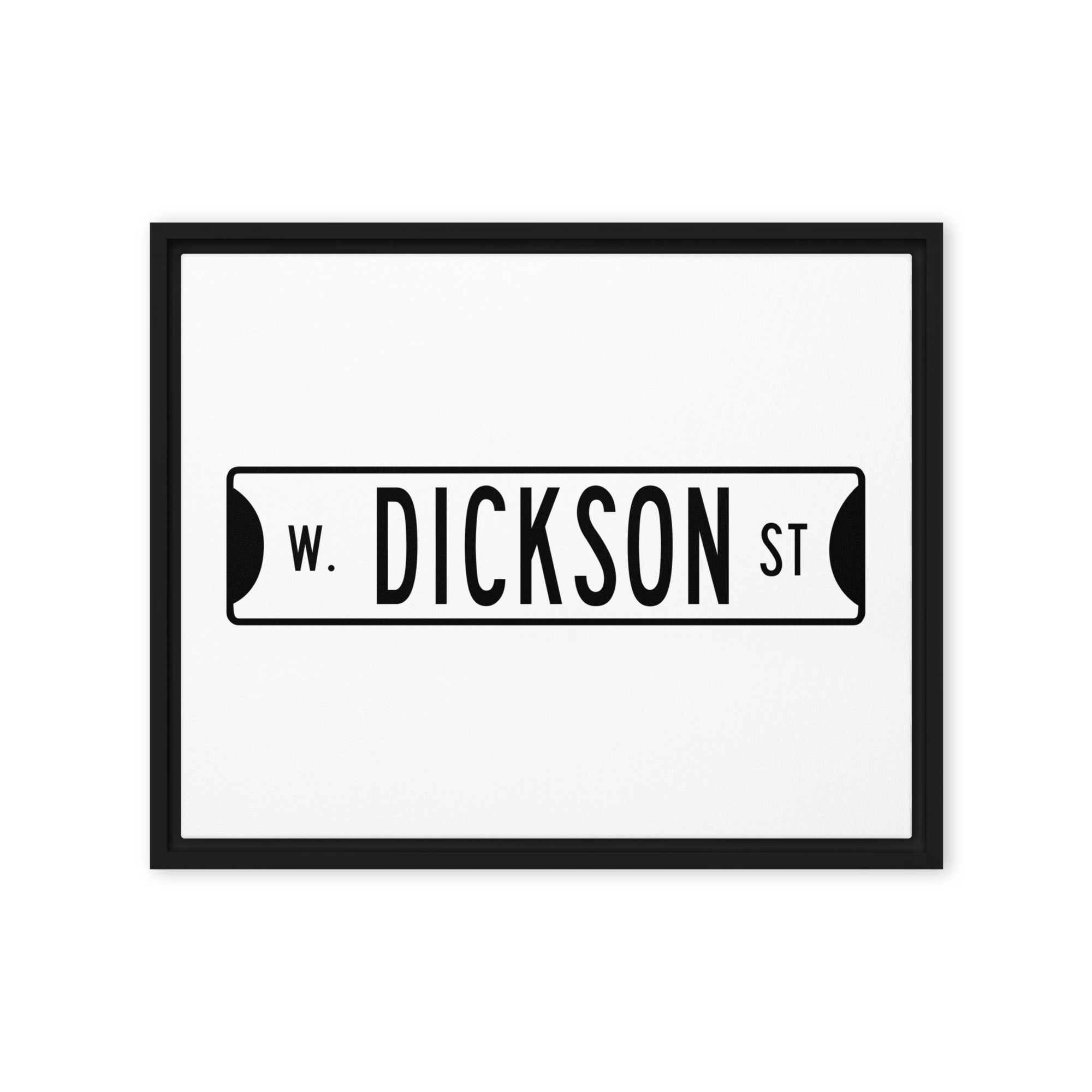 Retro Dickson Street Sign Framed canvas