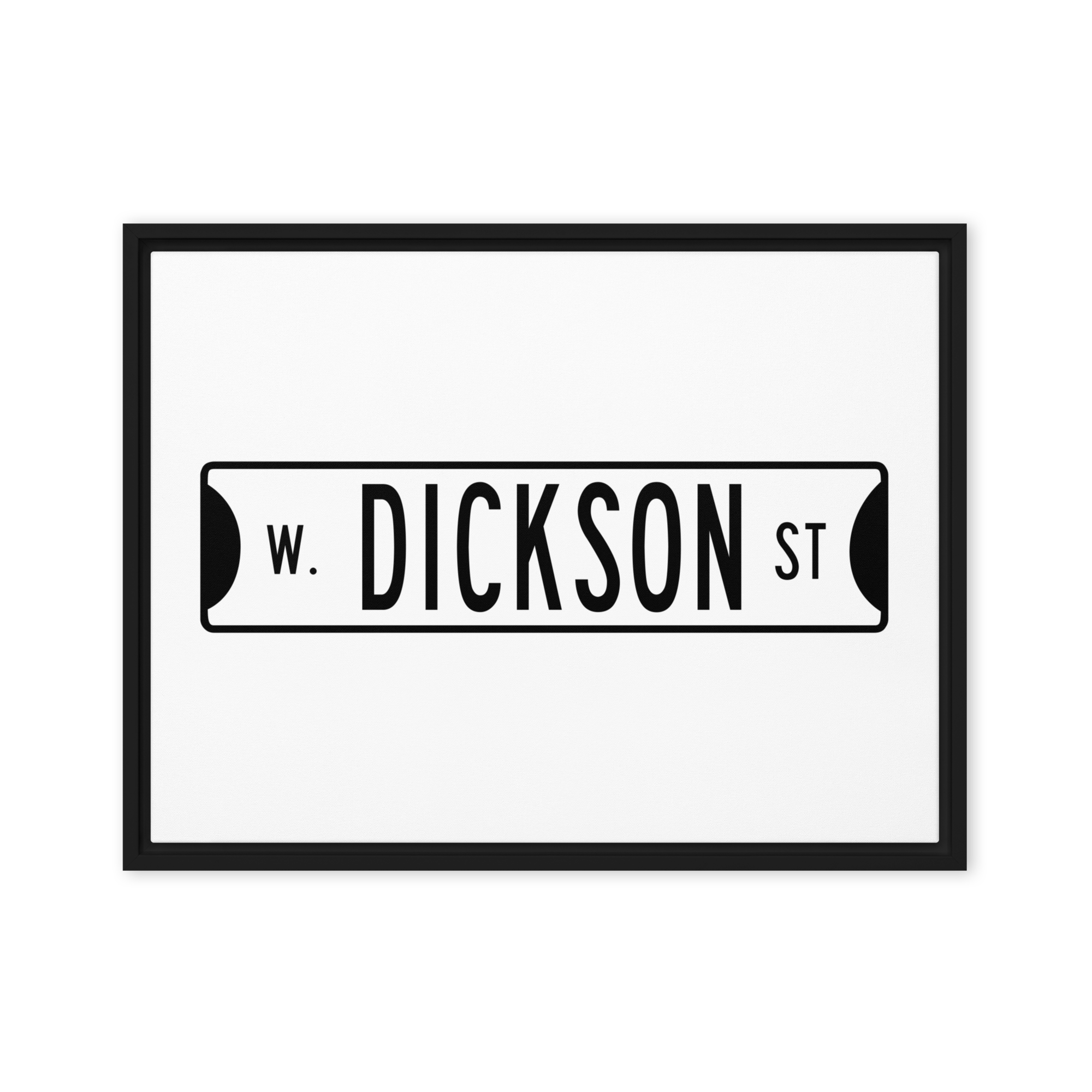 Retro Dickson Street Sign Framed canvas