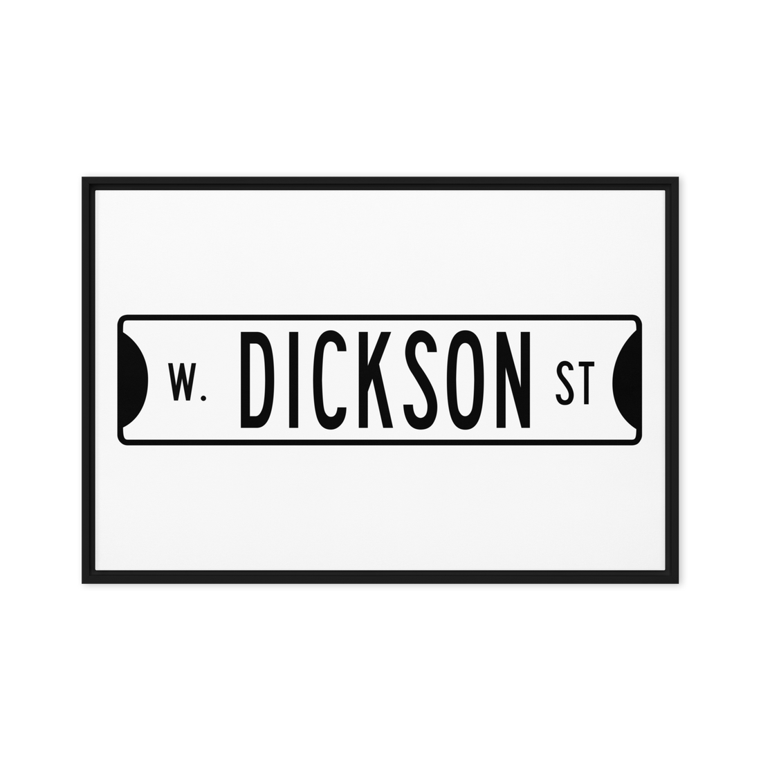 Retro Dickson Street Sign Framed canvas