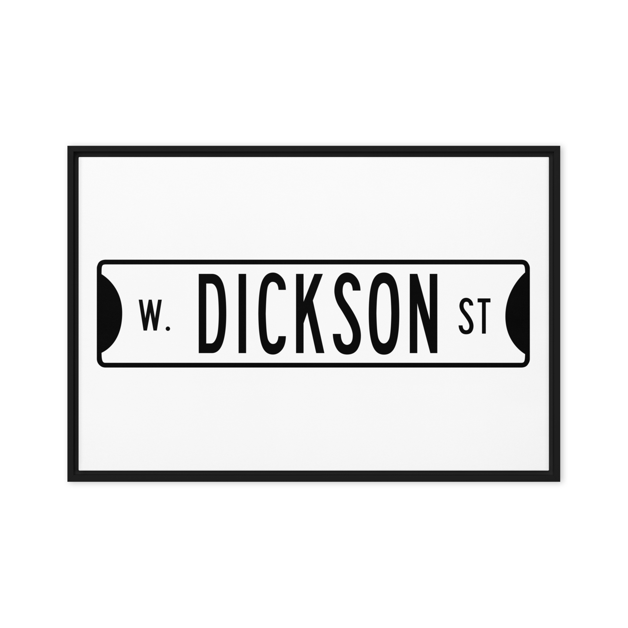 Retro Dickson Street Sign Framed canvas