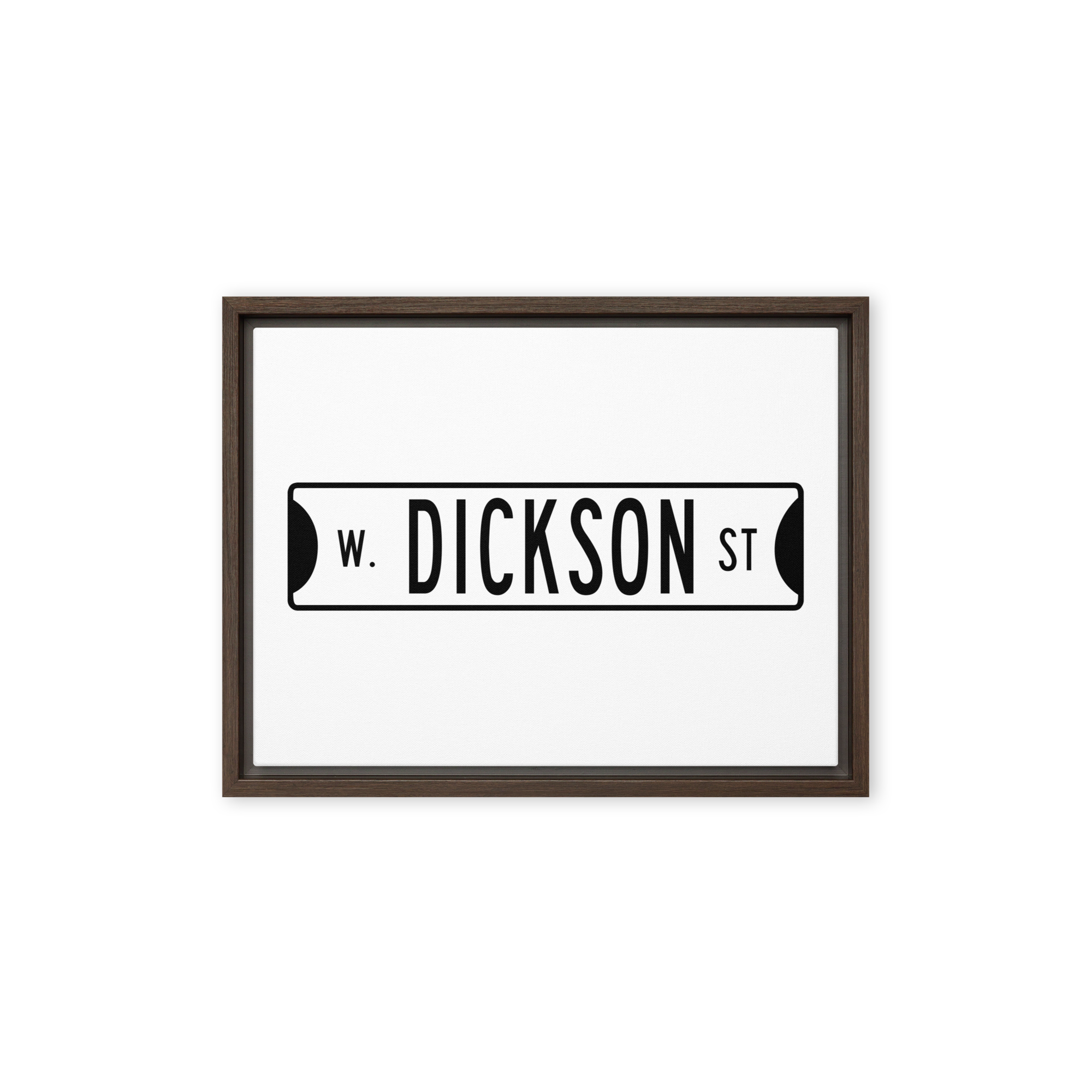 Retro Dickson Street Sign Framed canvas