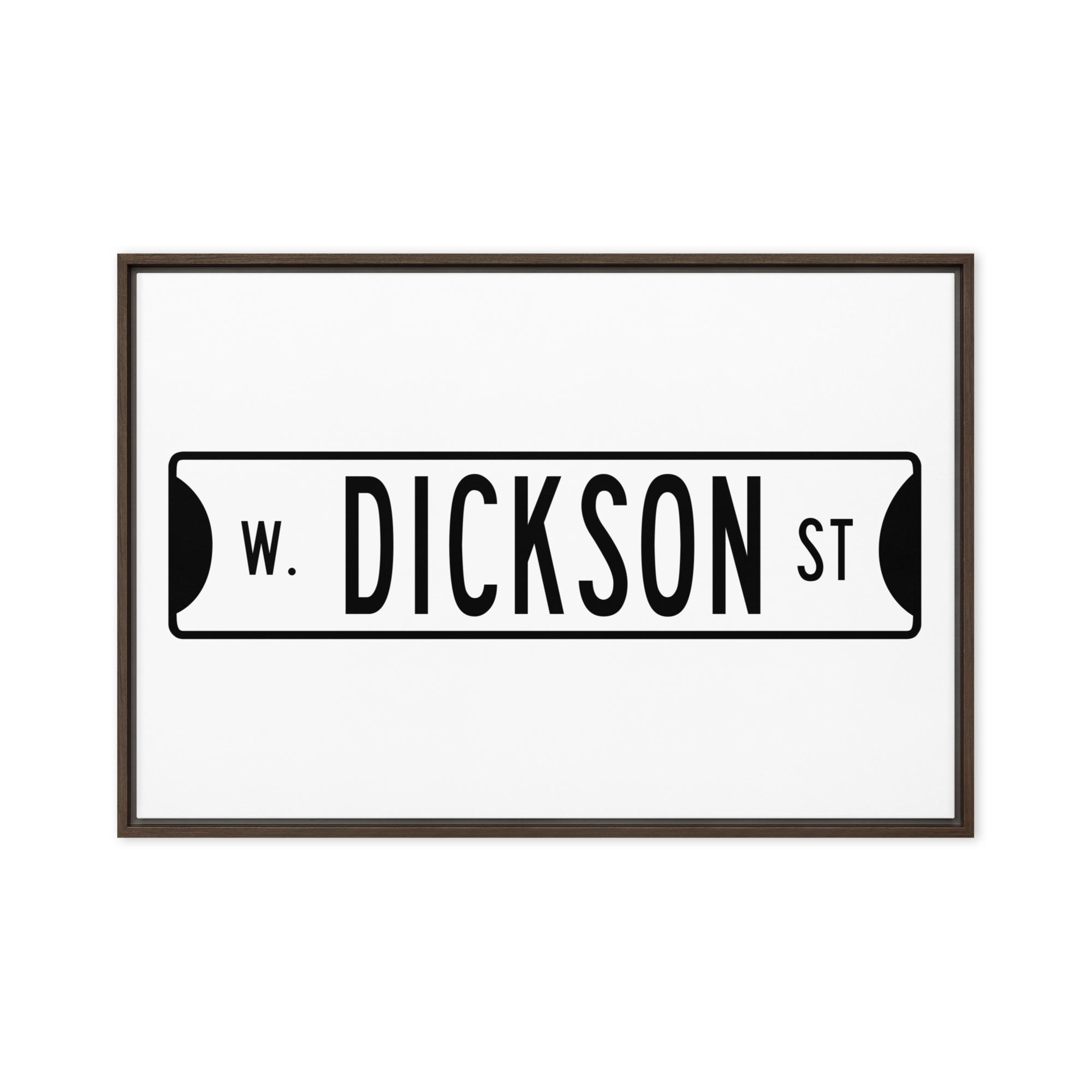 Retro Dickson Street Sign Framed canvas