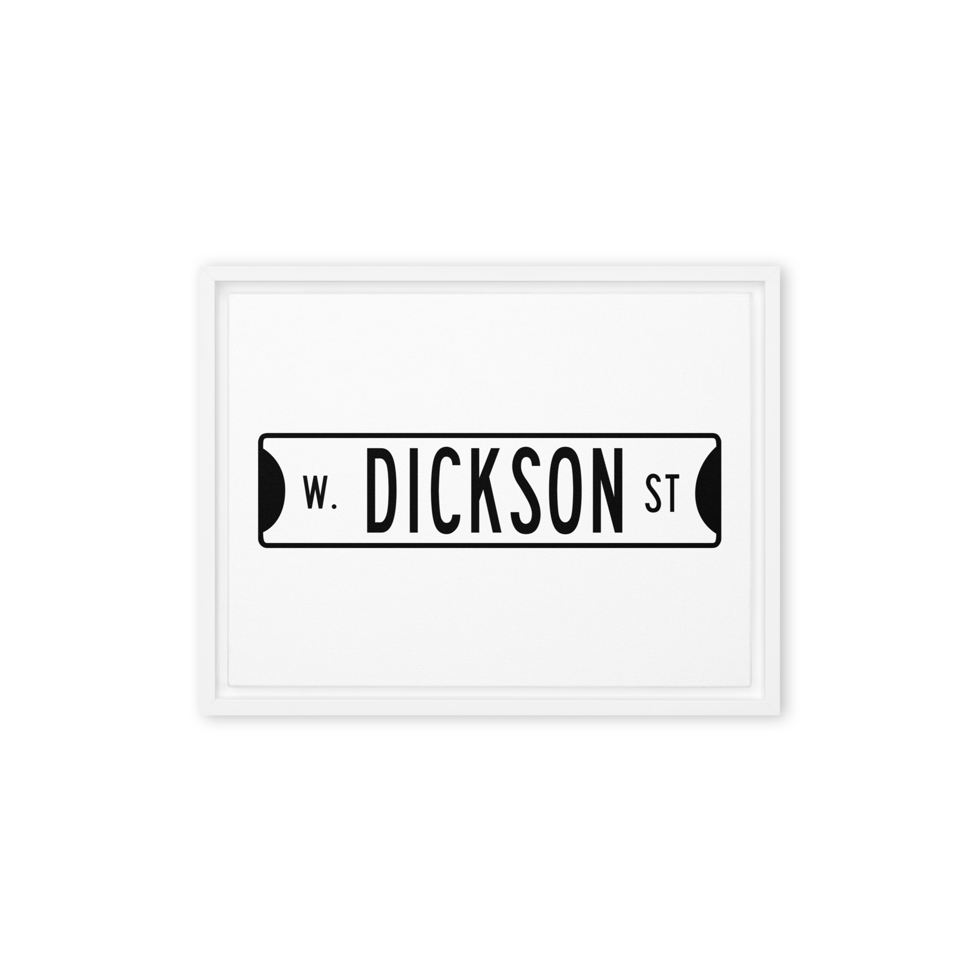Retro Dickson Street Sign Framed canvas