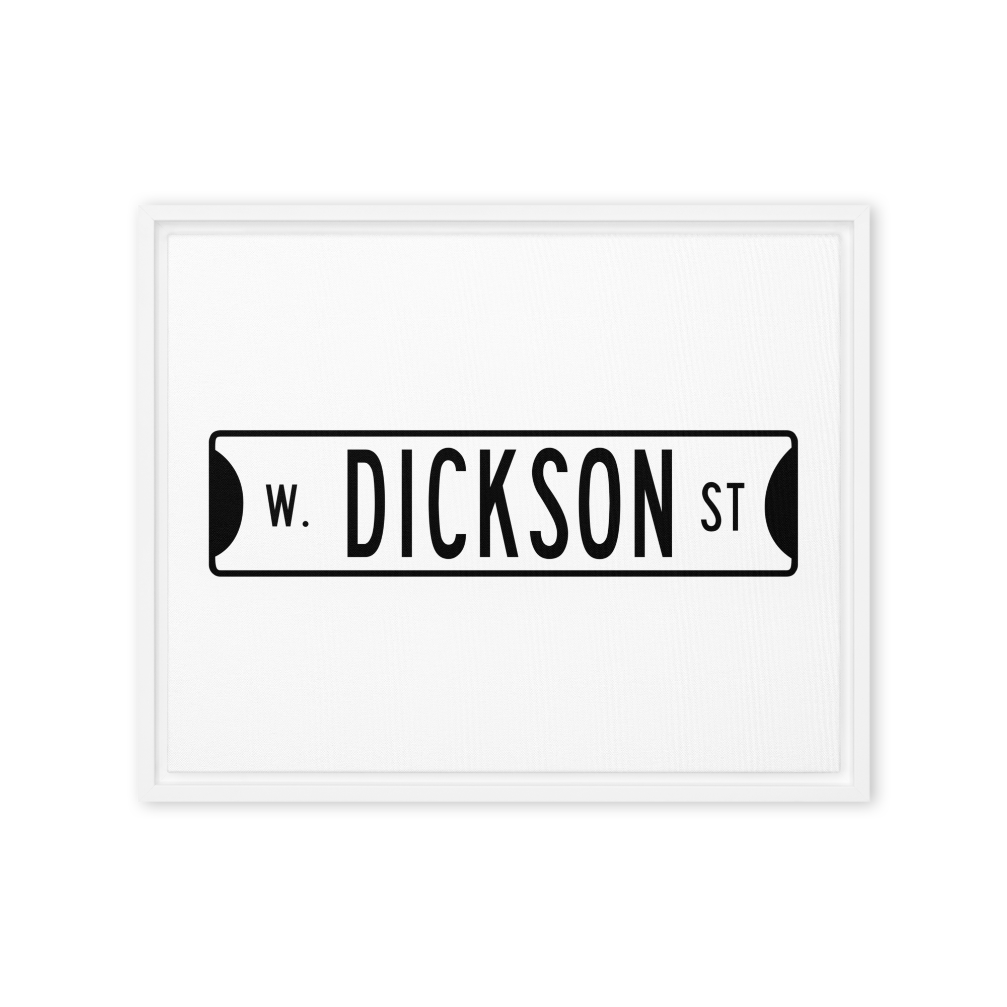 Retro Dickson Street Sign Framed canvas