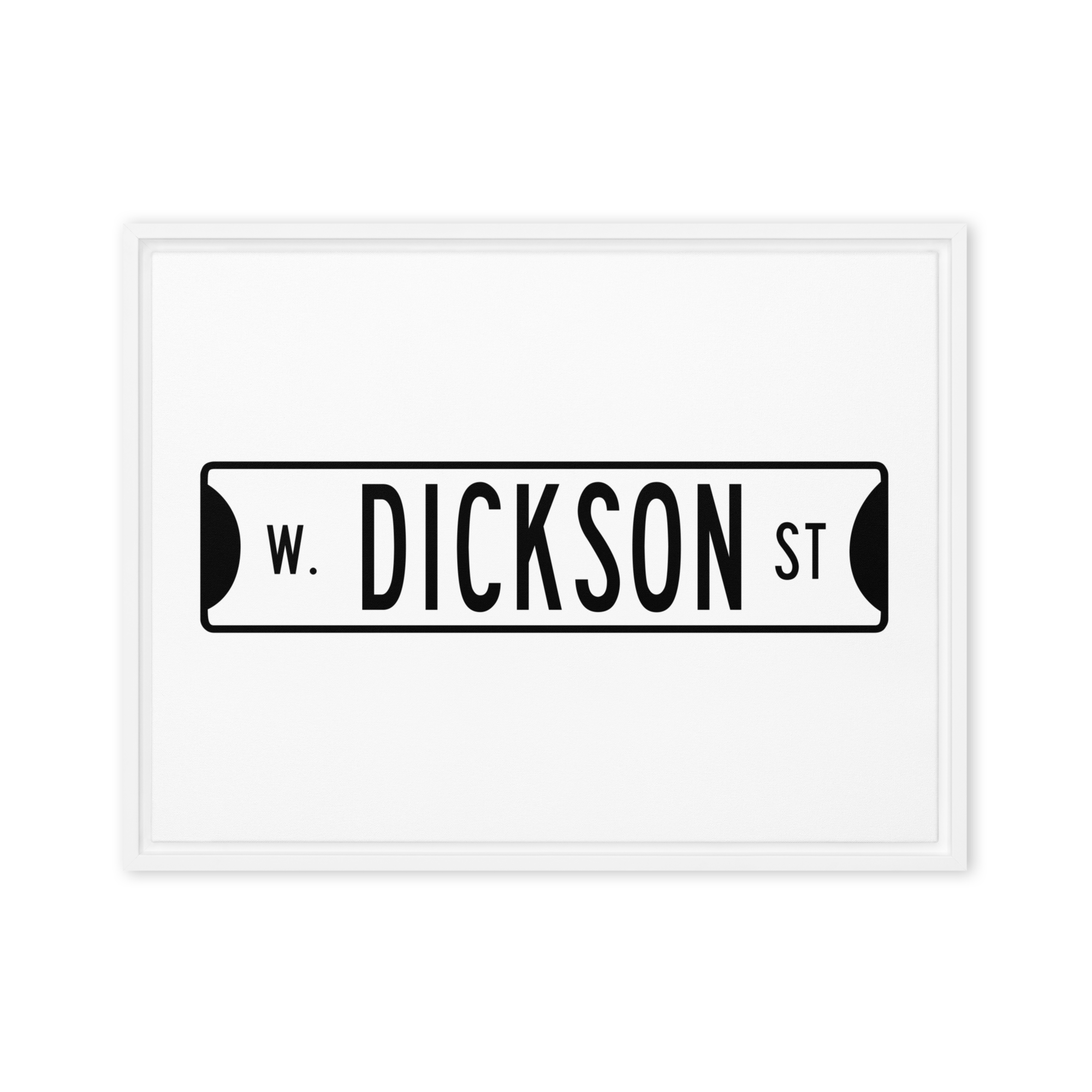 Retro Dickson Street Sign Framed canvas