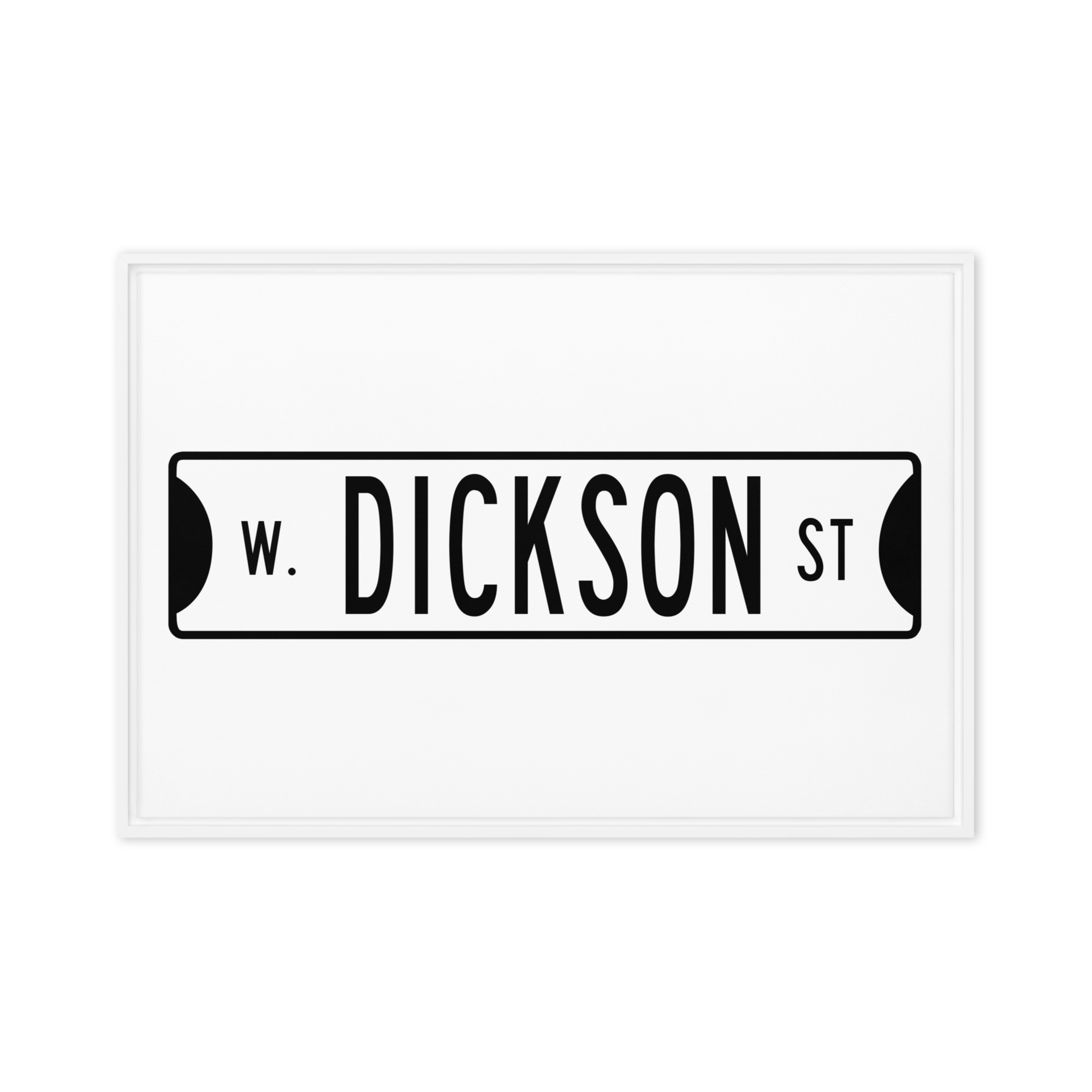 Retro Dickson Street Sign Framed canvas