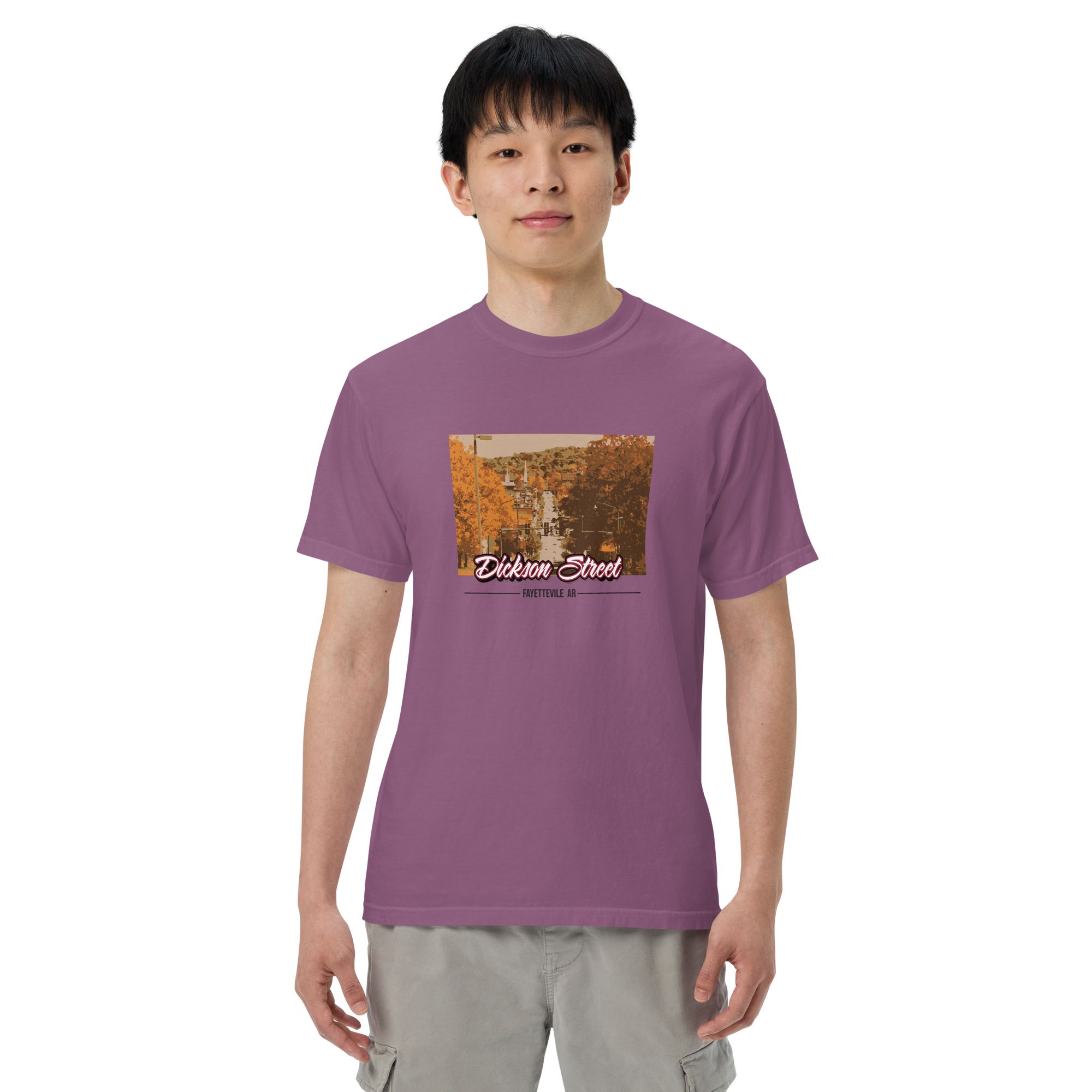 Dickson Street Front Print Men’s Garment-Dyed Heavyweight T-Shirt
