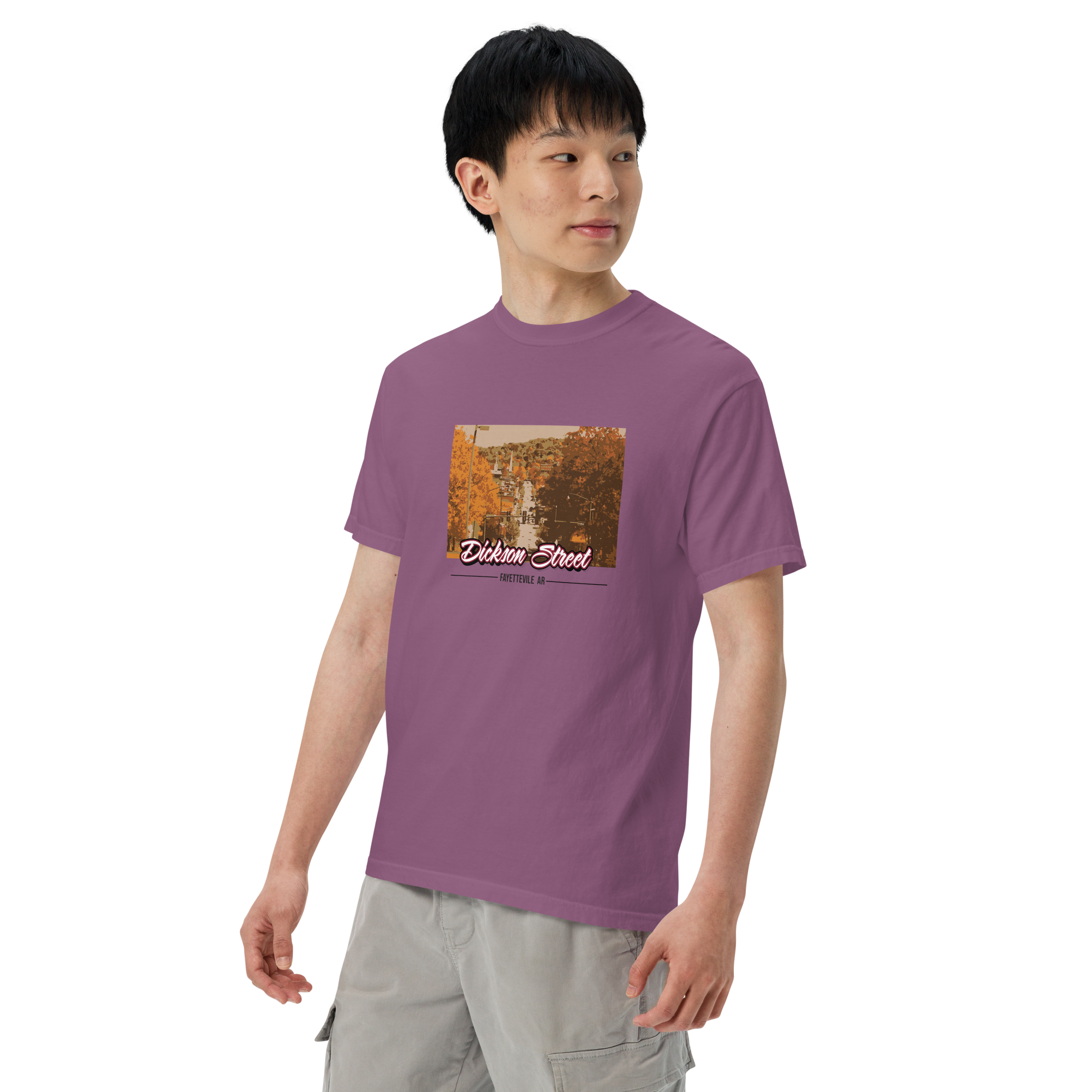 Dickson Street Front Print Men’s Garment-Dyed Heavyweight T-Shirt