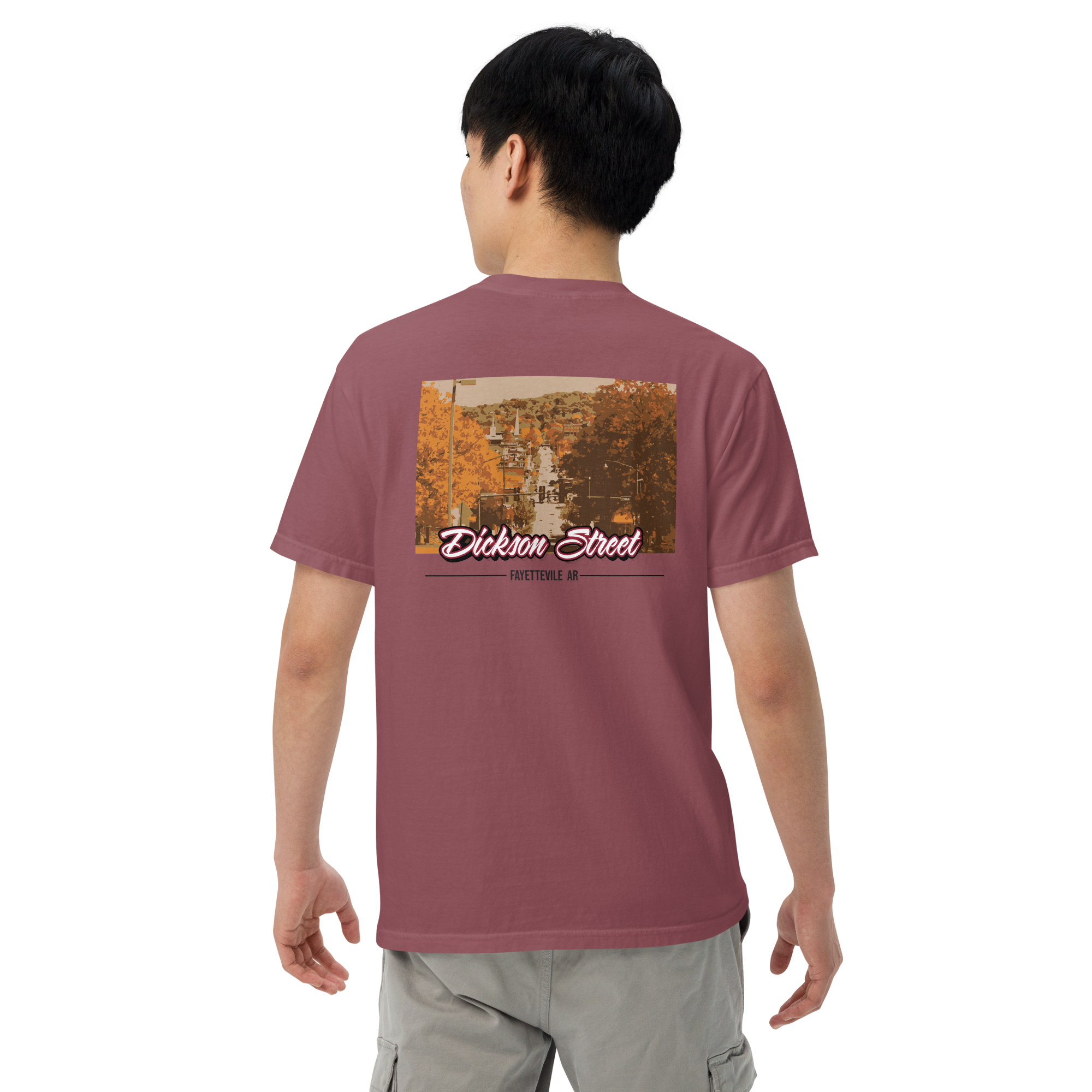 Dickson Street Back Print Men’s Garment-Dyed Heavyweight T-Shirt