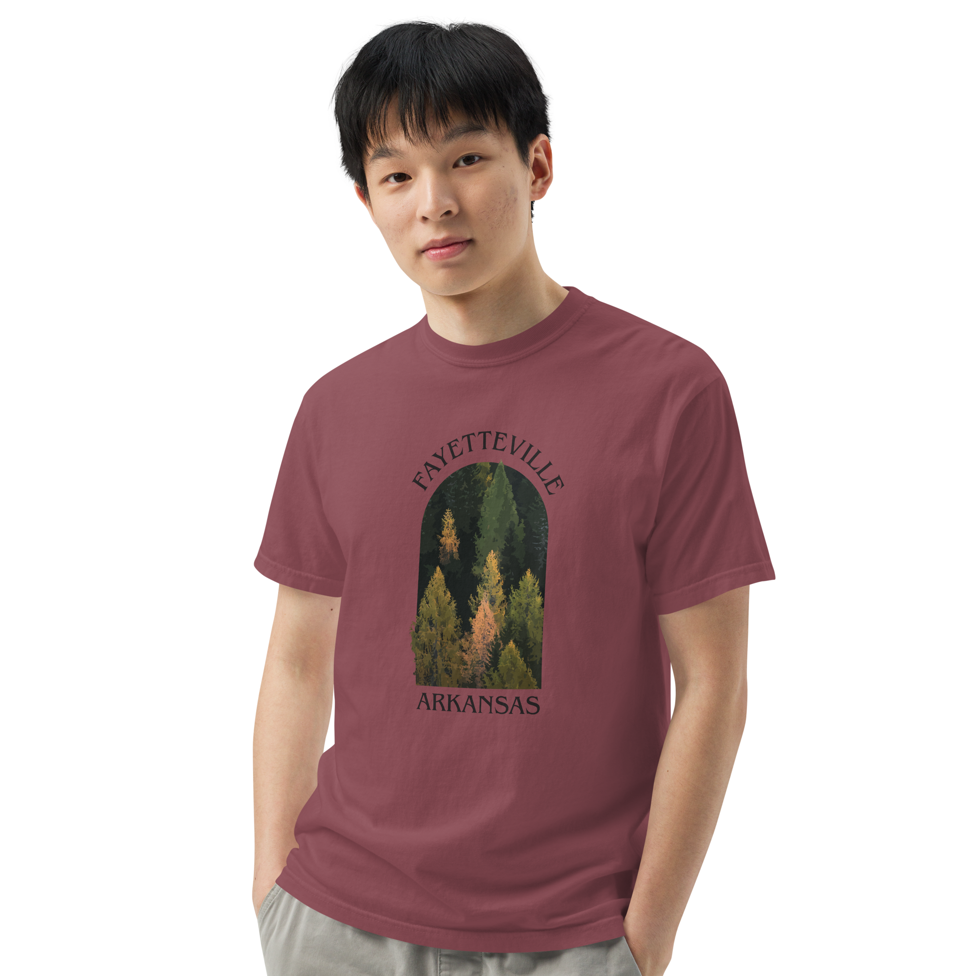 Fayetteville Arkansas Trees Men’s Garment-Dyed Heavyweight T-Shirt