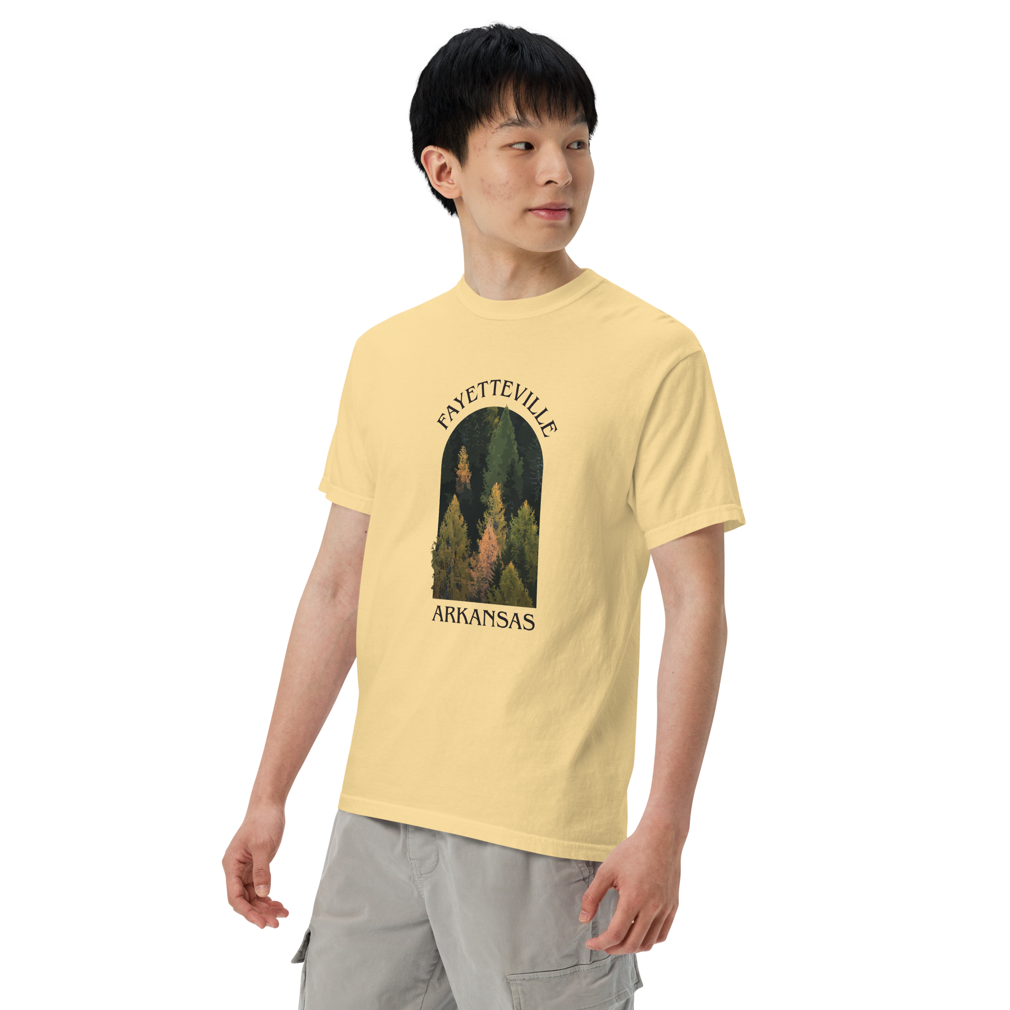 Fayetteville Arkansas Trees Men’s Garment-Dyed Heavyweight T-Shirt