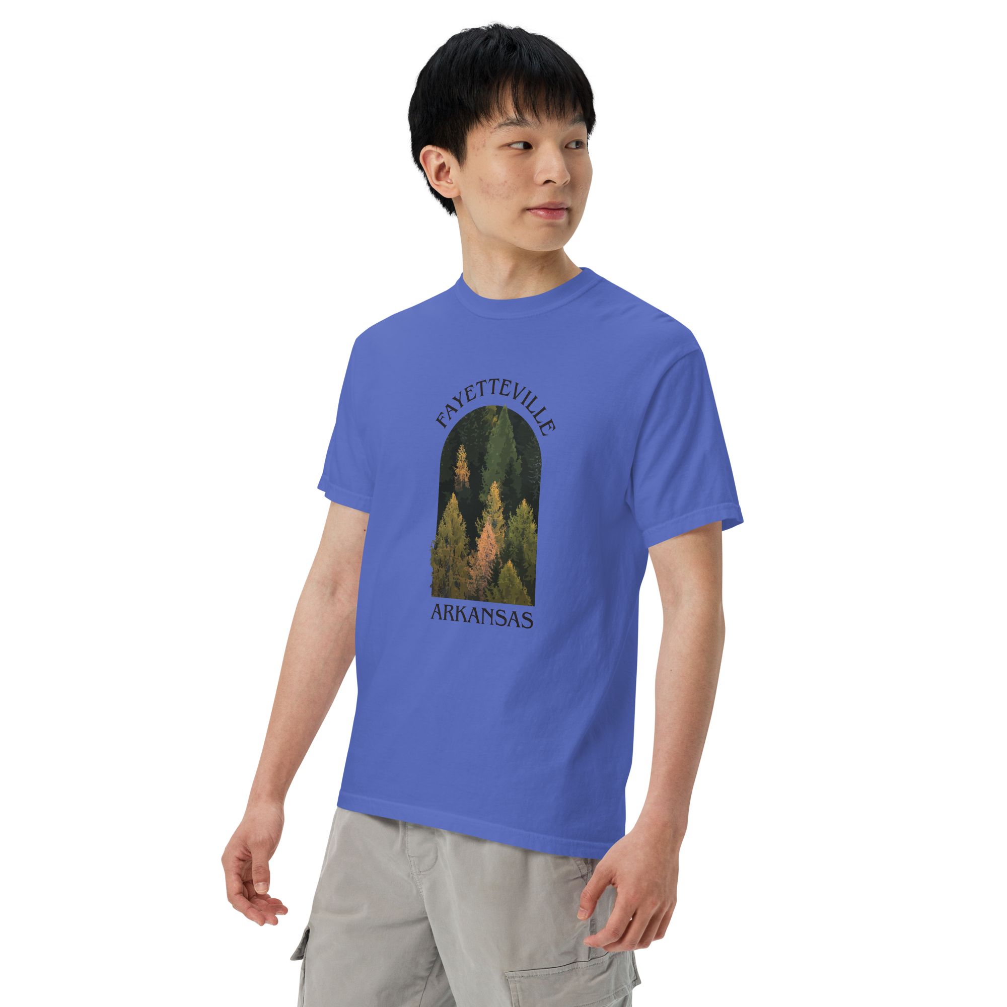 Fayetteville Arkansas Trees Men’s Garment-Dyed Heavyweight T-Shirt