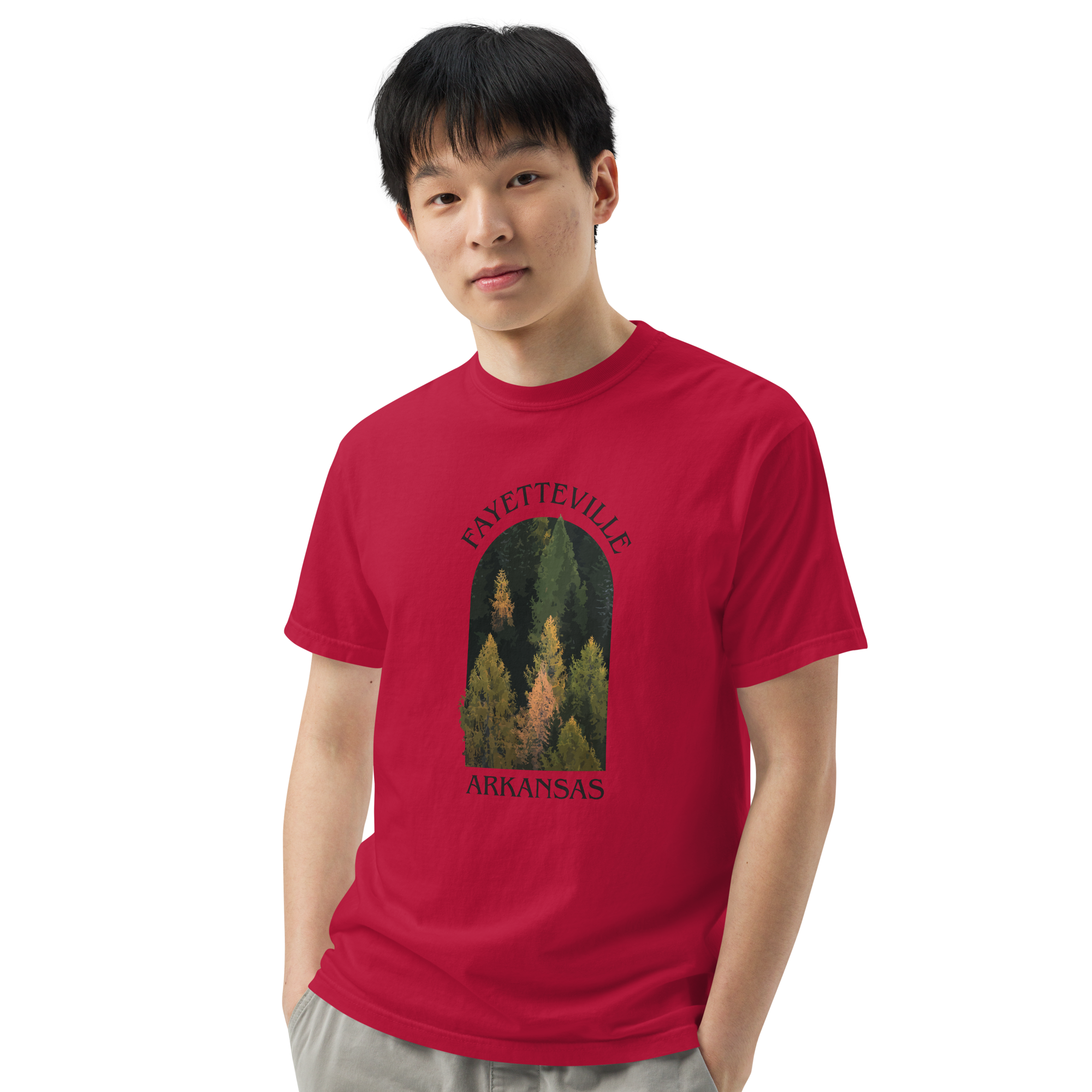 Fayetteville Arkansas Trees Men’s Garment-Dyed Heavyweight T-Shirt