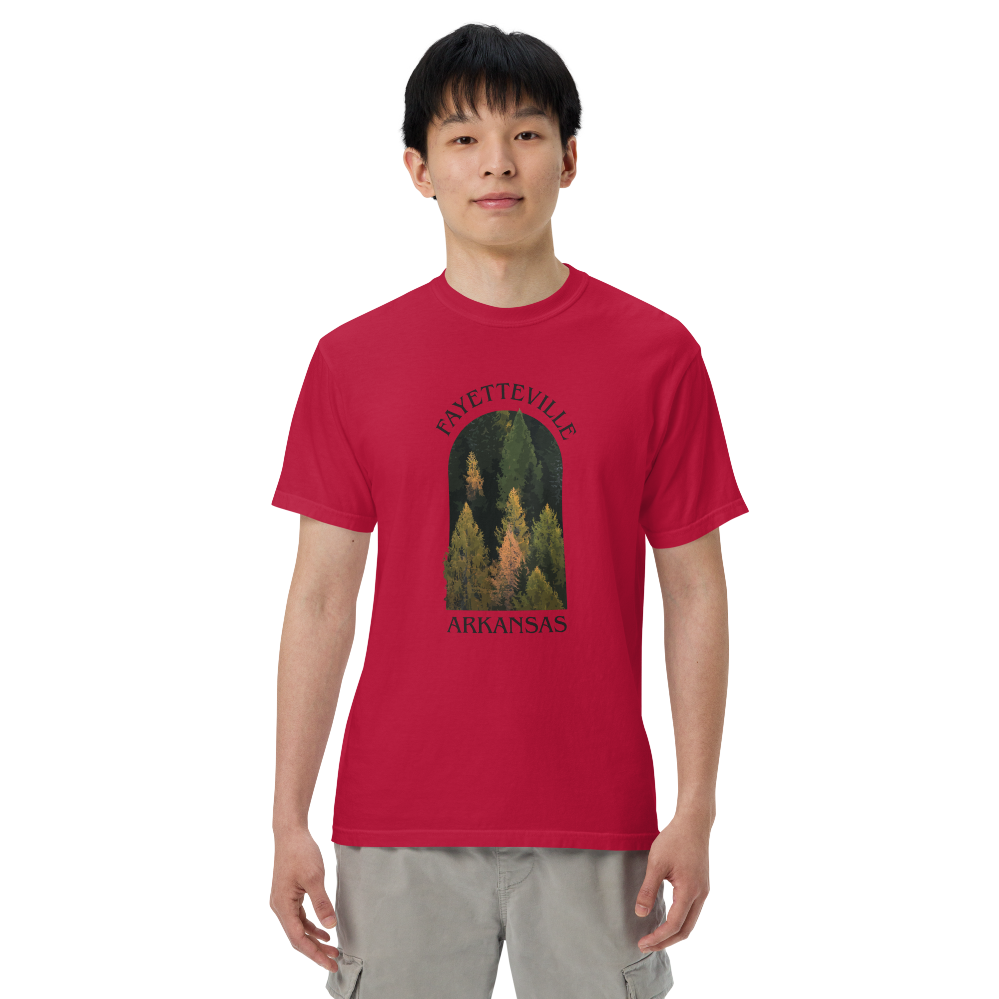 Fayetteville Arkansas Trees Men’s Garment-Dyed Heavyweight T-Shirt