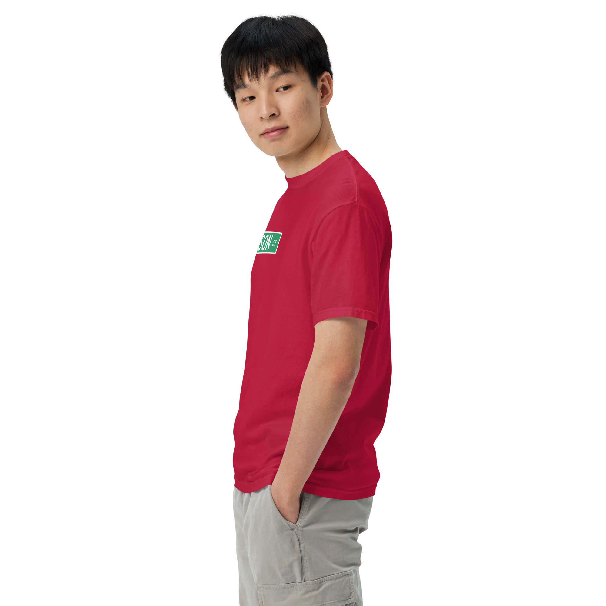 Dickson Street Sign Garment-Dyed Heavyweight Men’s T-shirt