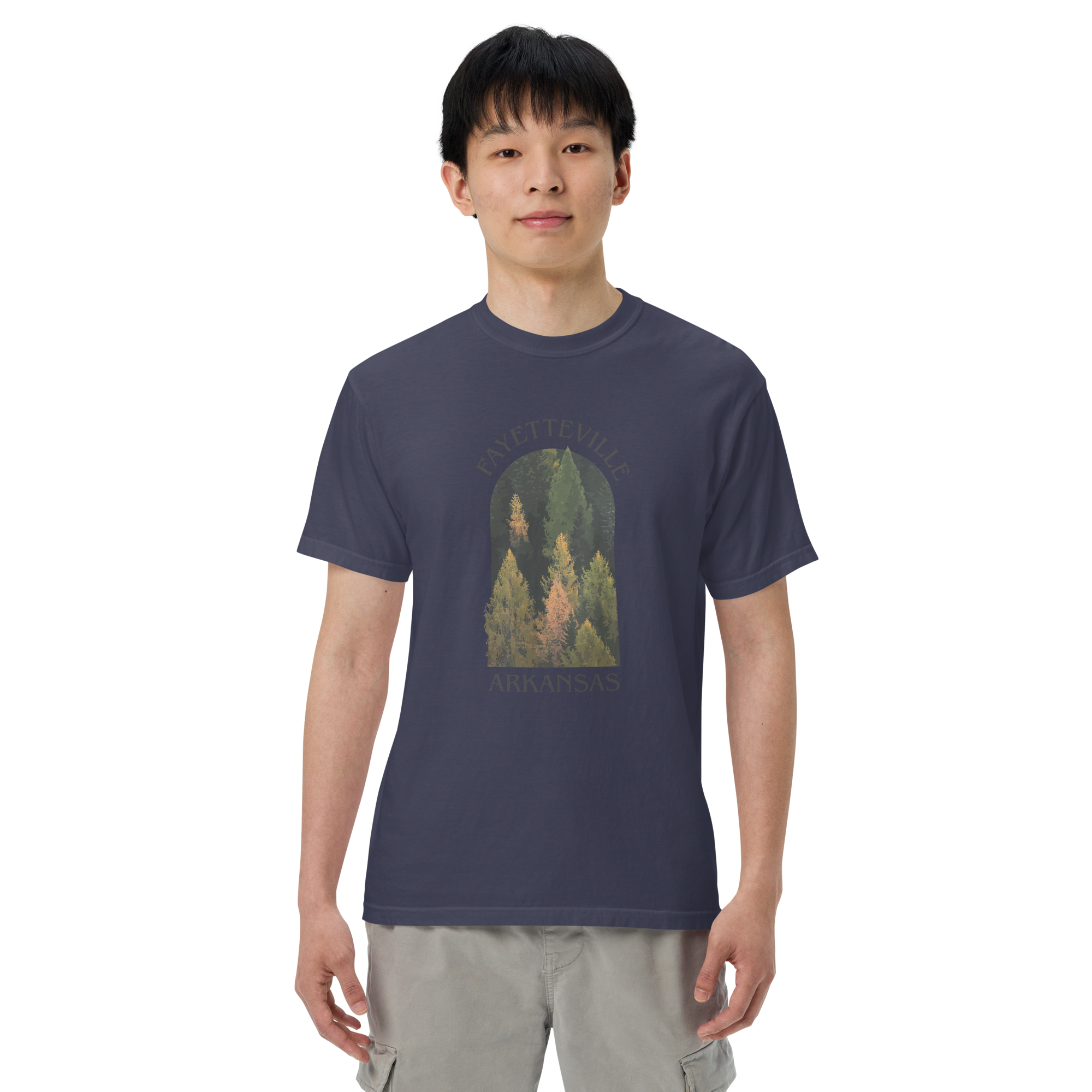 Fayetteville Arkansas Trees Men’s Garment-Dyed Heavyweight T-Shirt