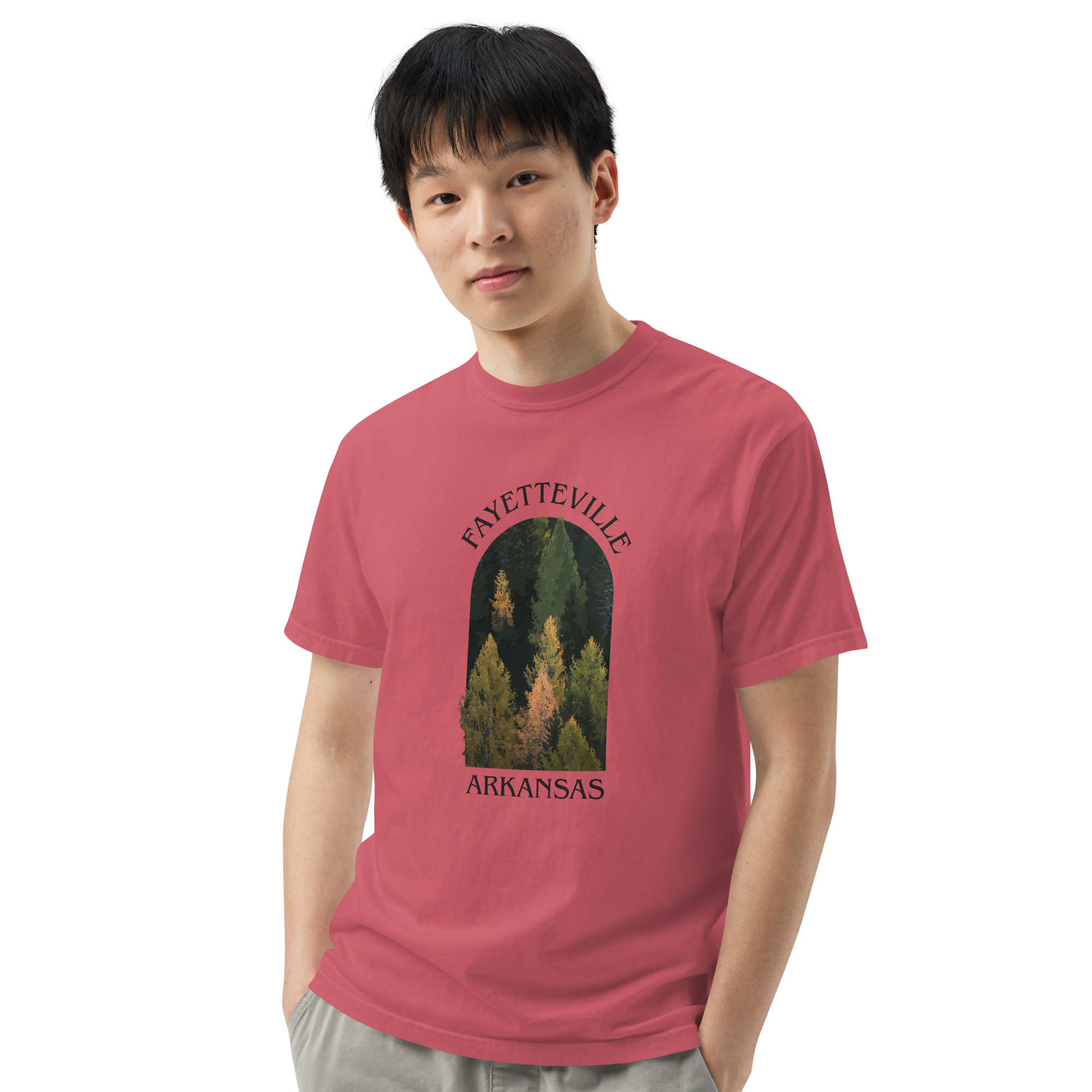 Fayetteville Arkansas Trees Men’s Garment-Dyed Heavyweight T-Shirt