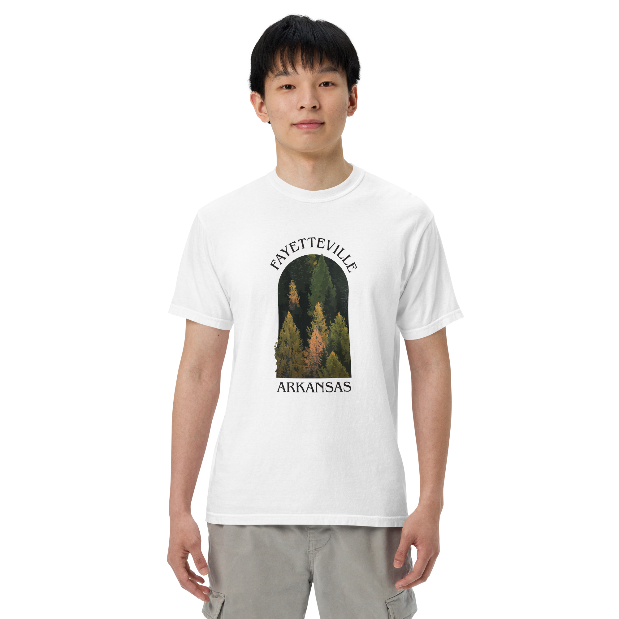 Fayetteville Arkansas Trees Men’s Garment-Dyed Heavyweight T-Shirt