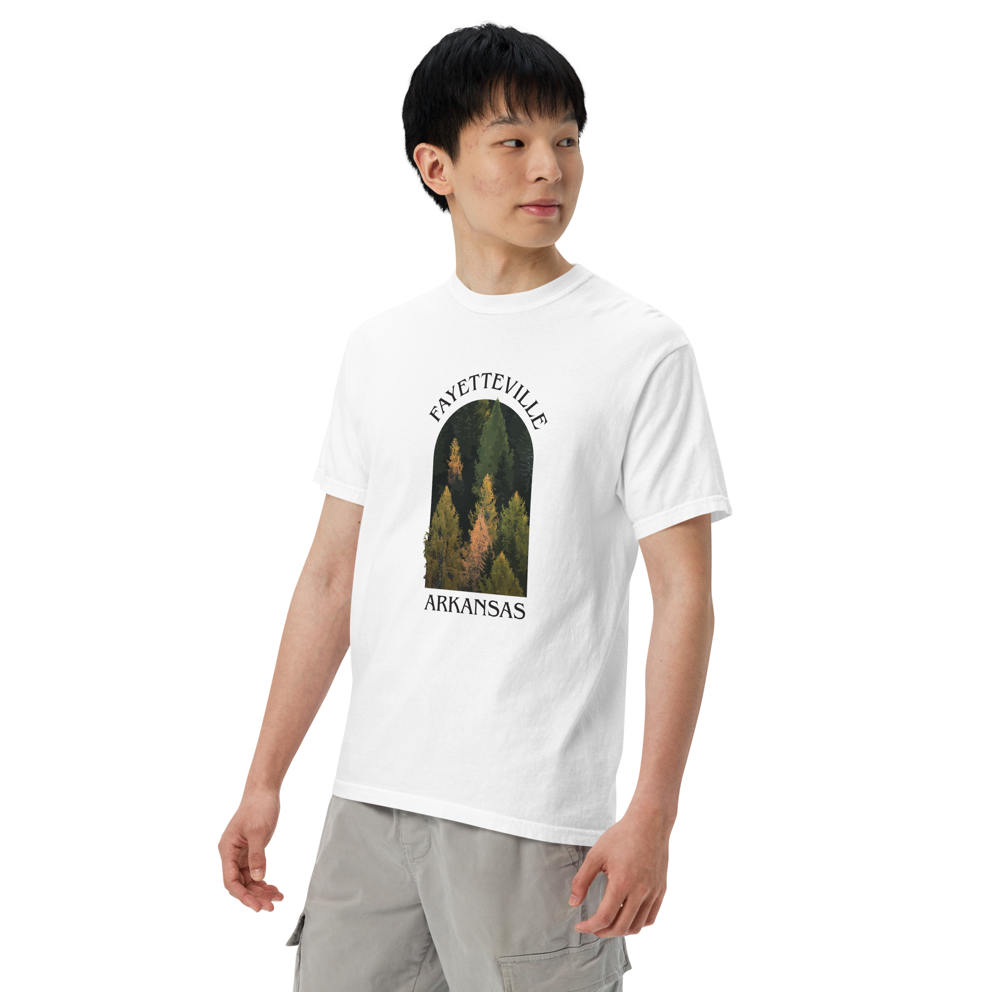 Fayetteville Arkansas Trees Men’s Garment-Dyed Heavyweight T-Shirt