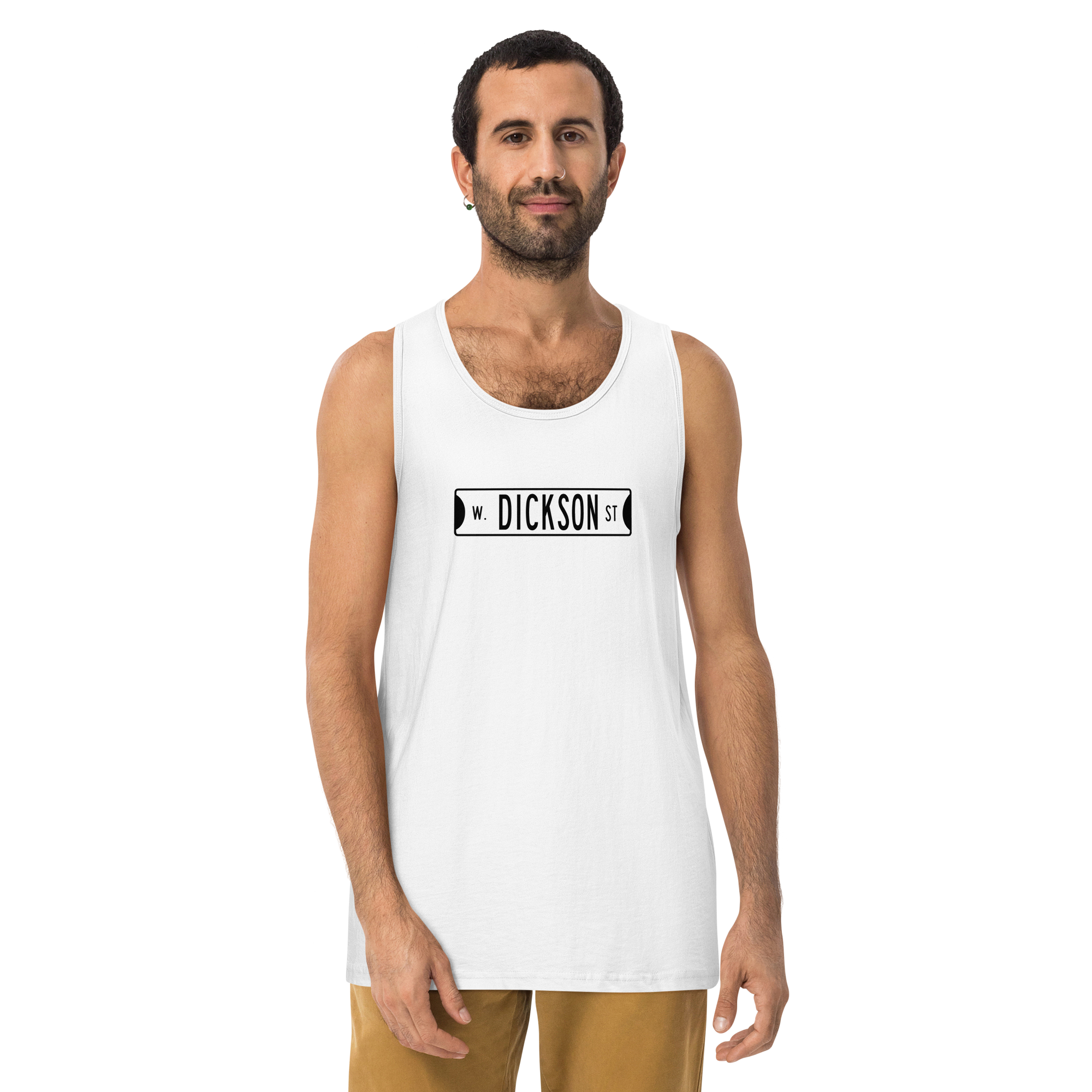 Retro Dickson Street Sign Men’s Premium Tank Top