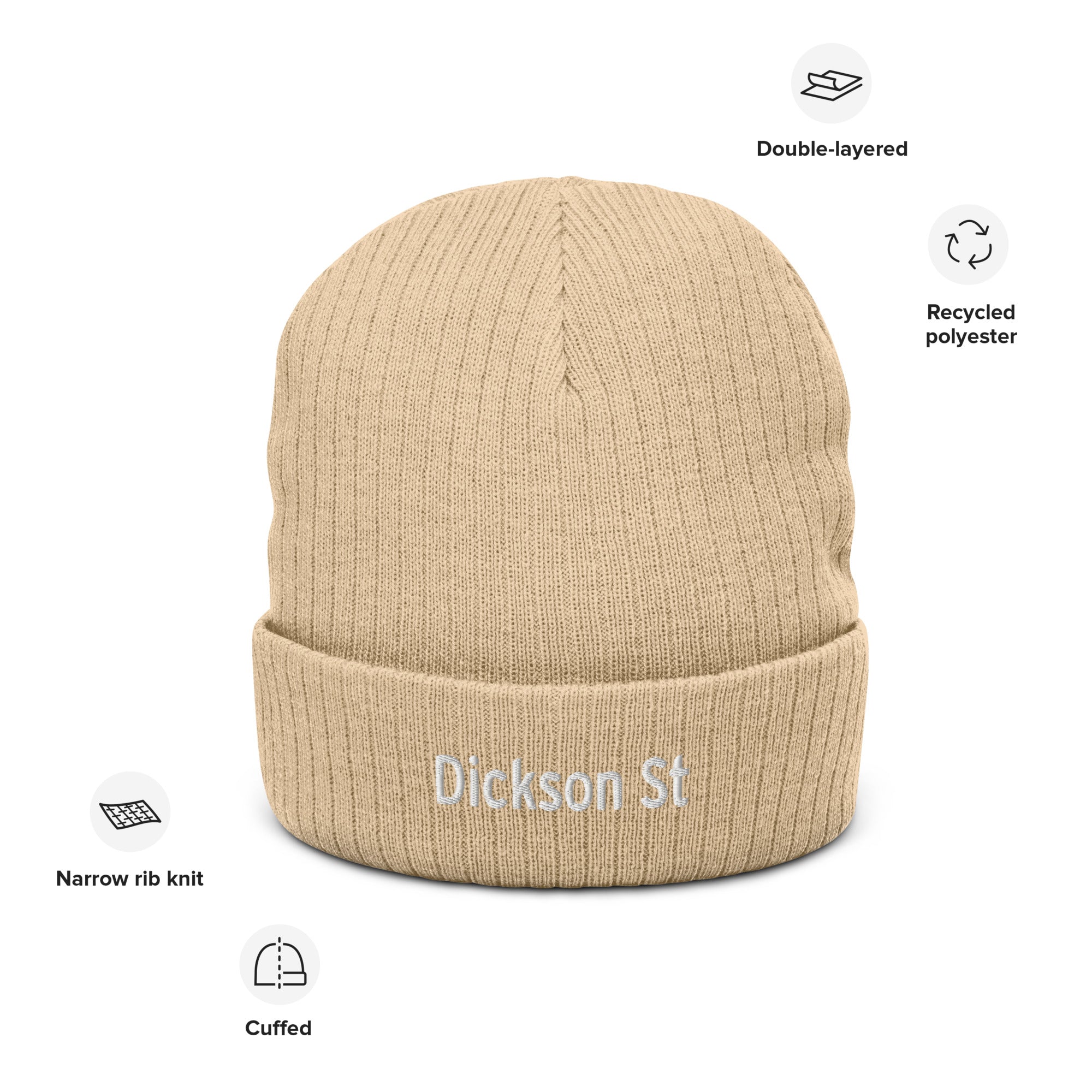 Dickson St Ribbed Knit Beanie