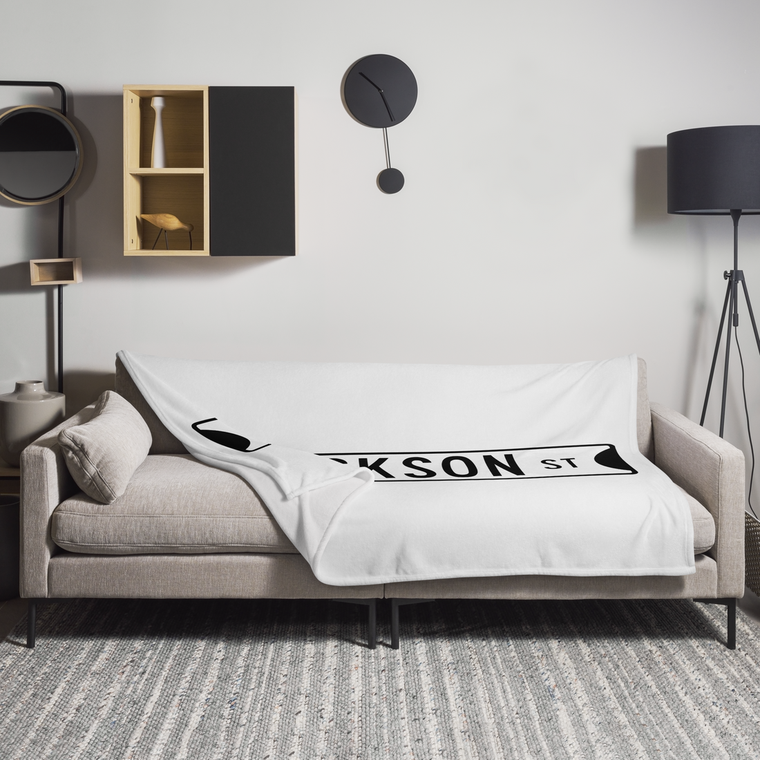 Retro Dickson Street Sign Throw Blanket