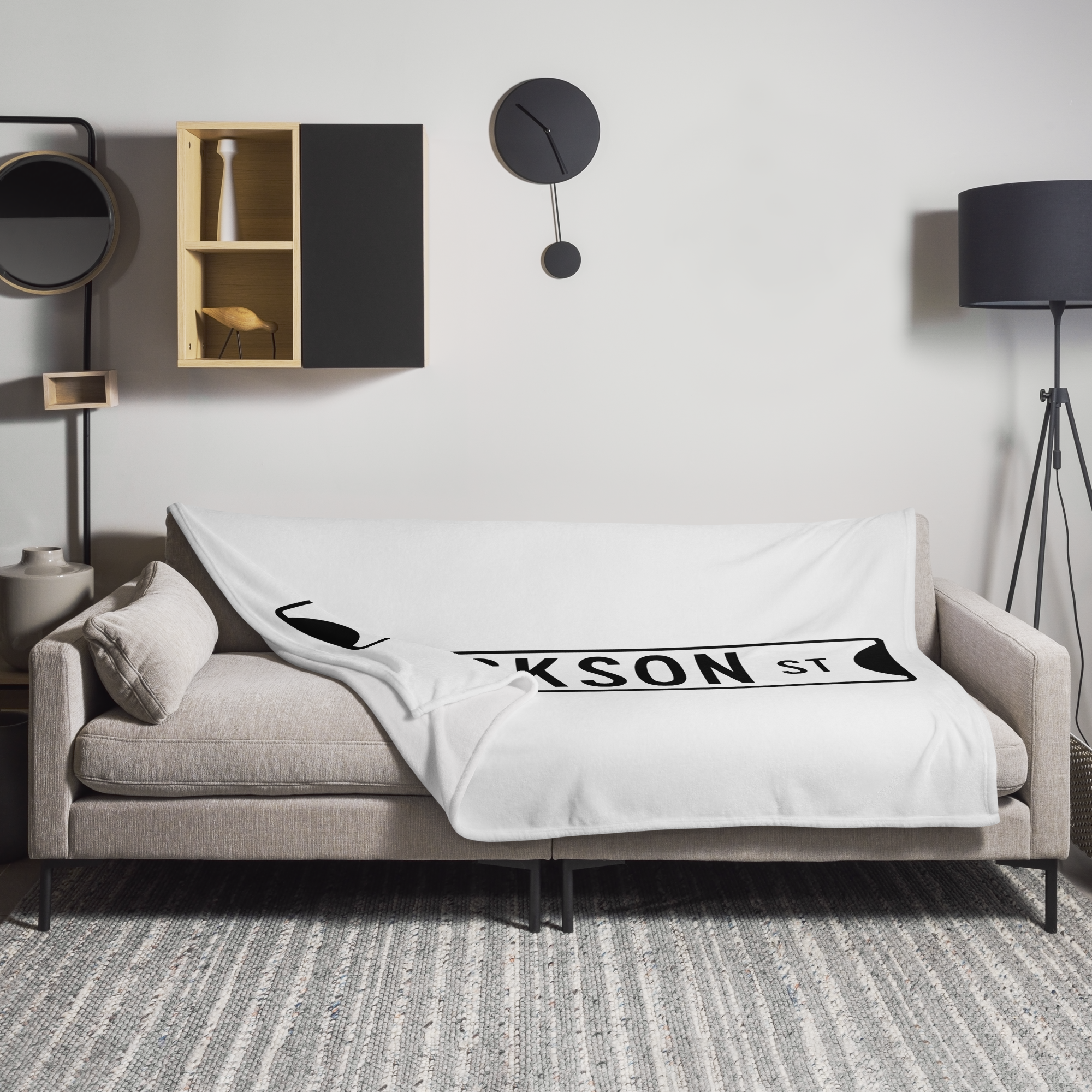 Retro Dickson Street Sign Throw Blanket