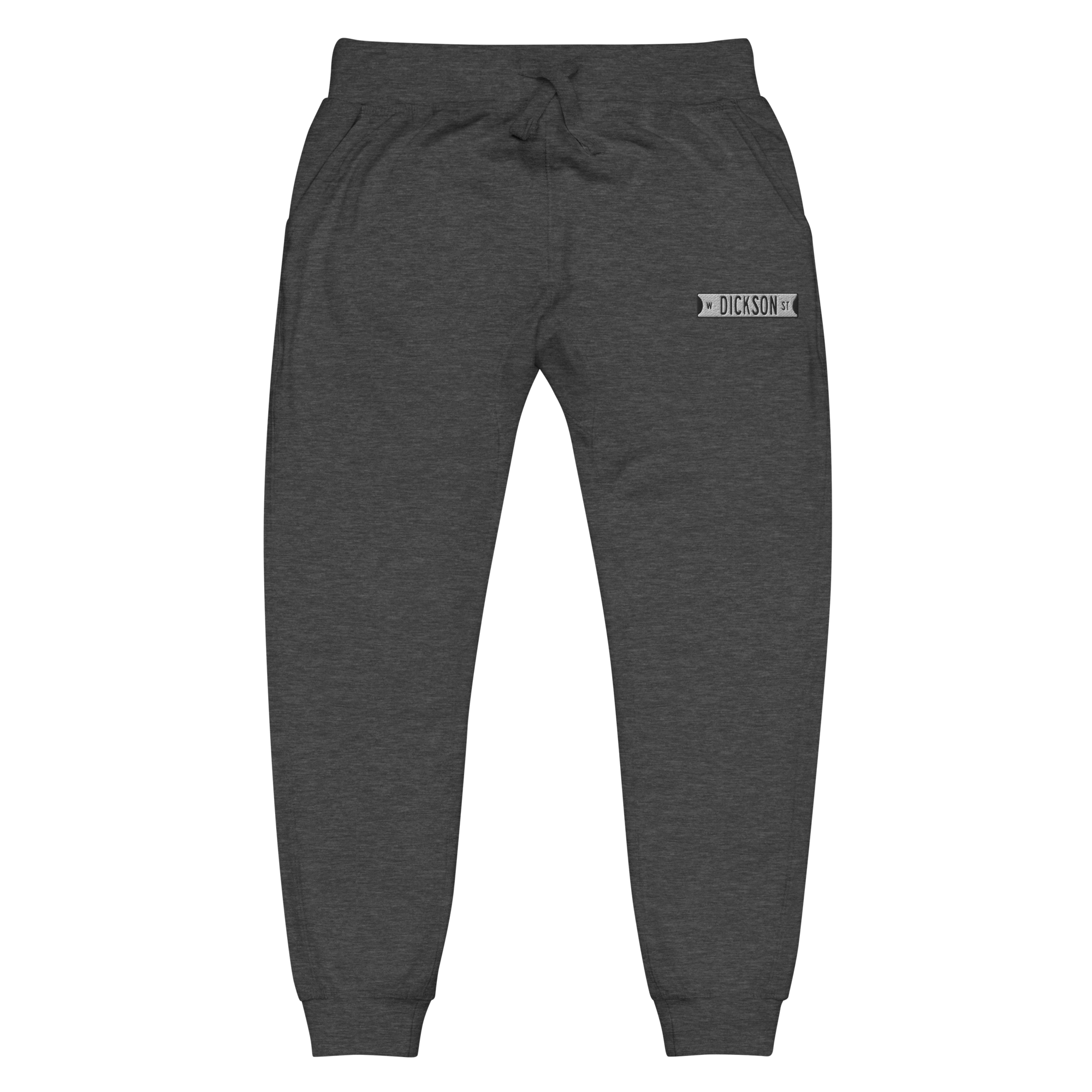 Retro Dickson Street Sign Embroidered Unisex Fleece Sweatpants