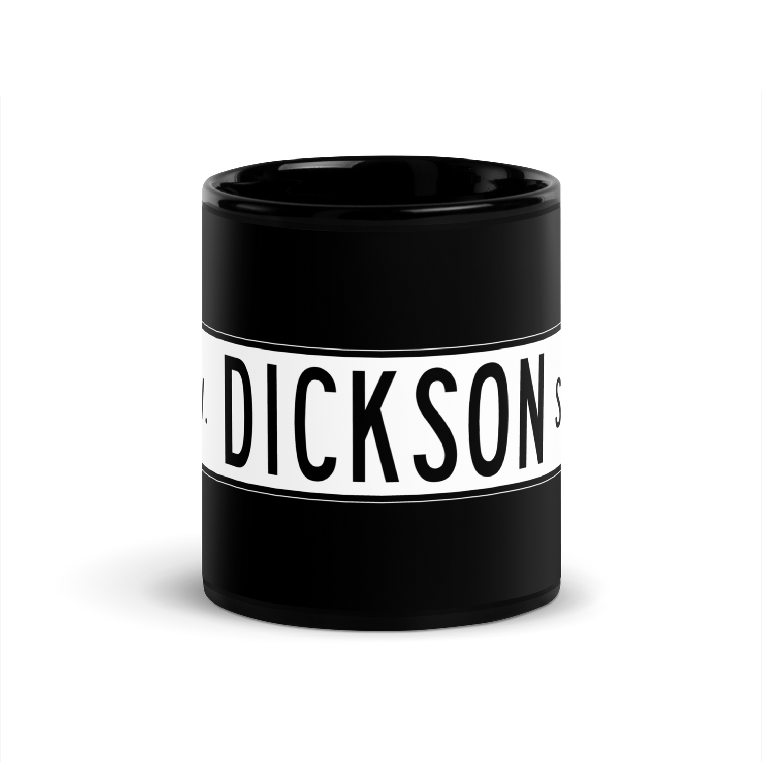 Retro Dickson Street Sign Black Glossy Mug