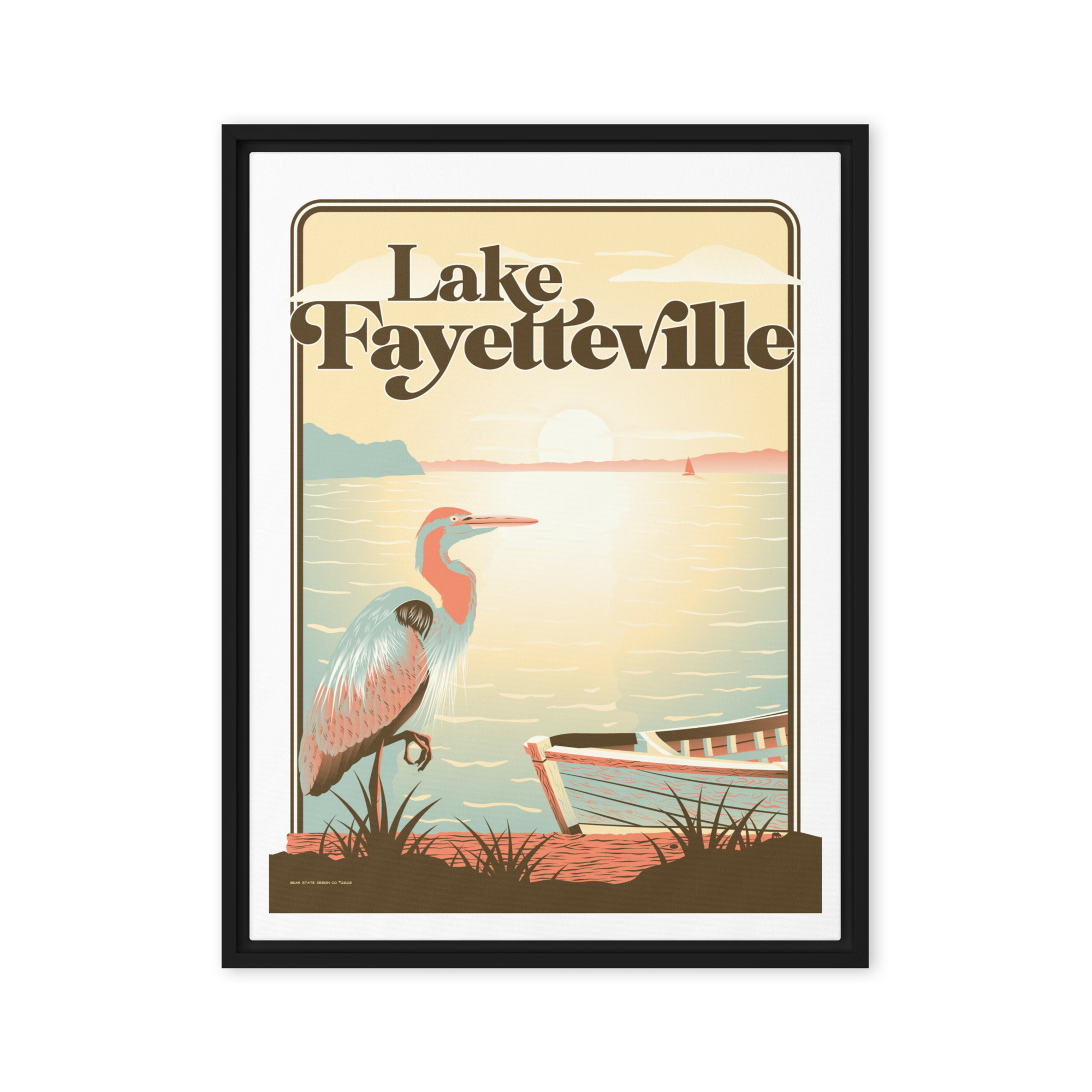 Lake Fayetteville Framed Canvas