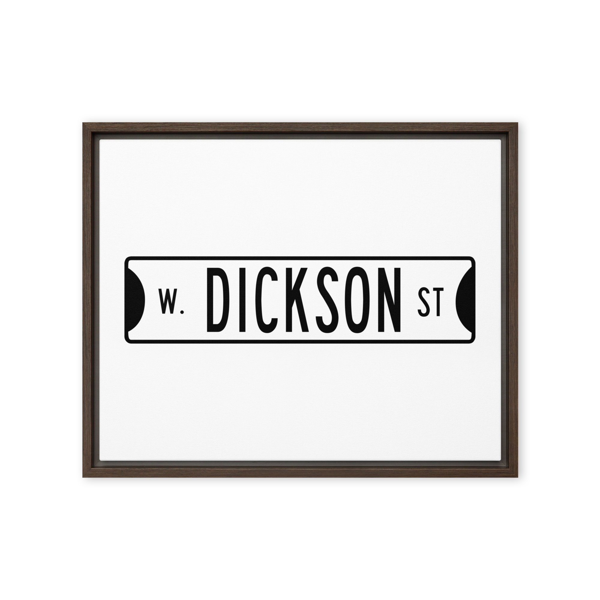 Retro Dickson Street Sign Framed canvas